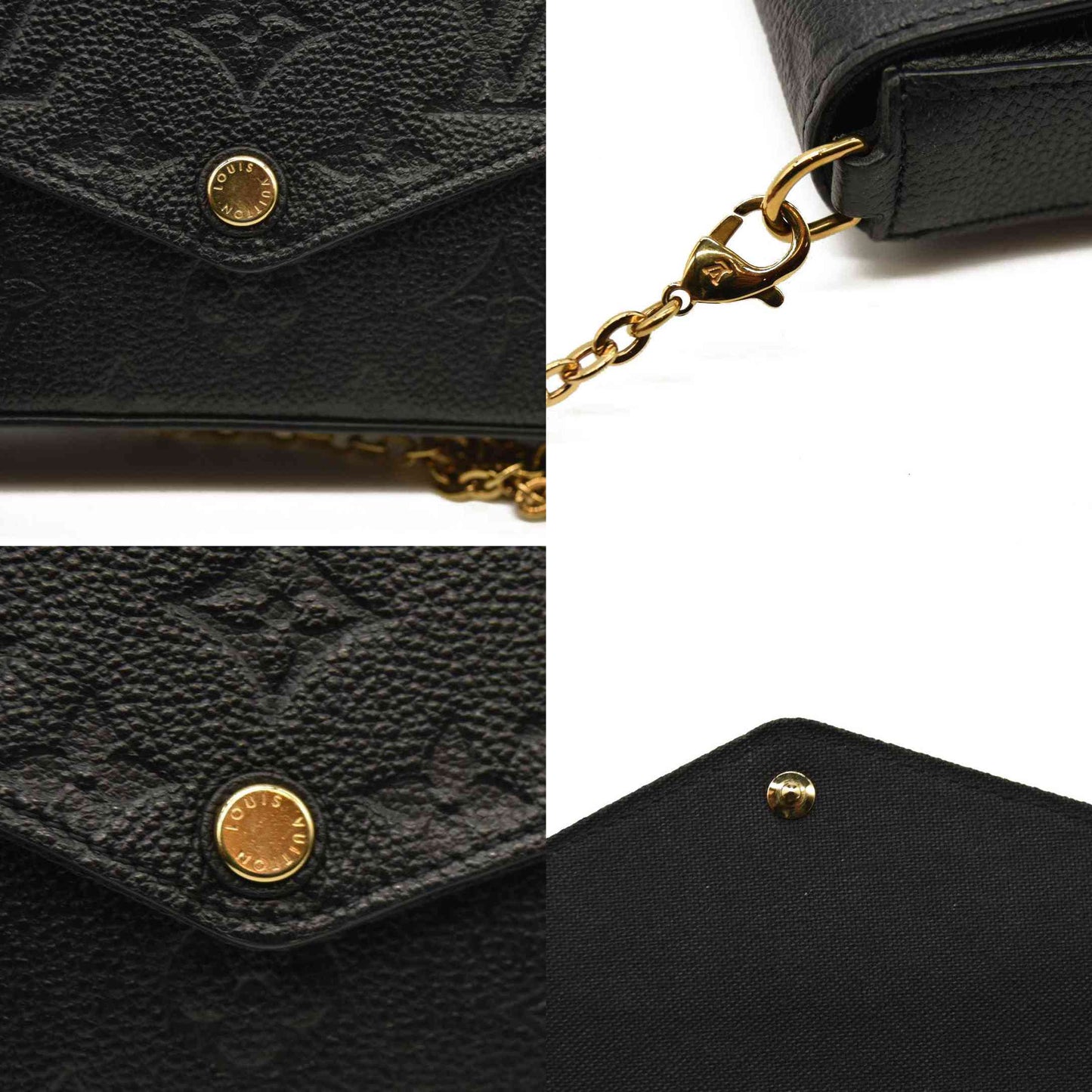 Louis Vuitton  Empreinte Pochette Felicie Chain Wallet Black