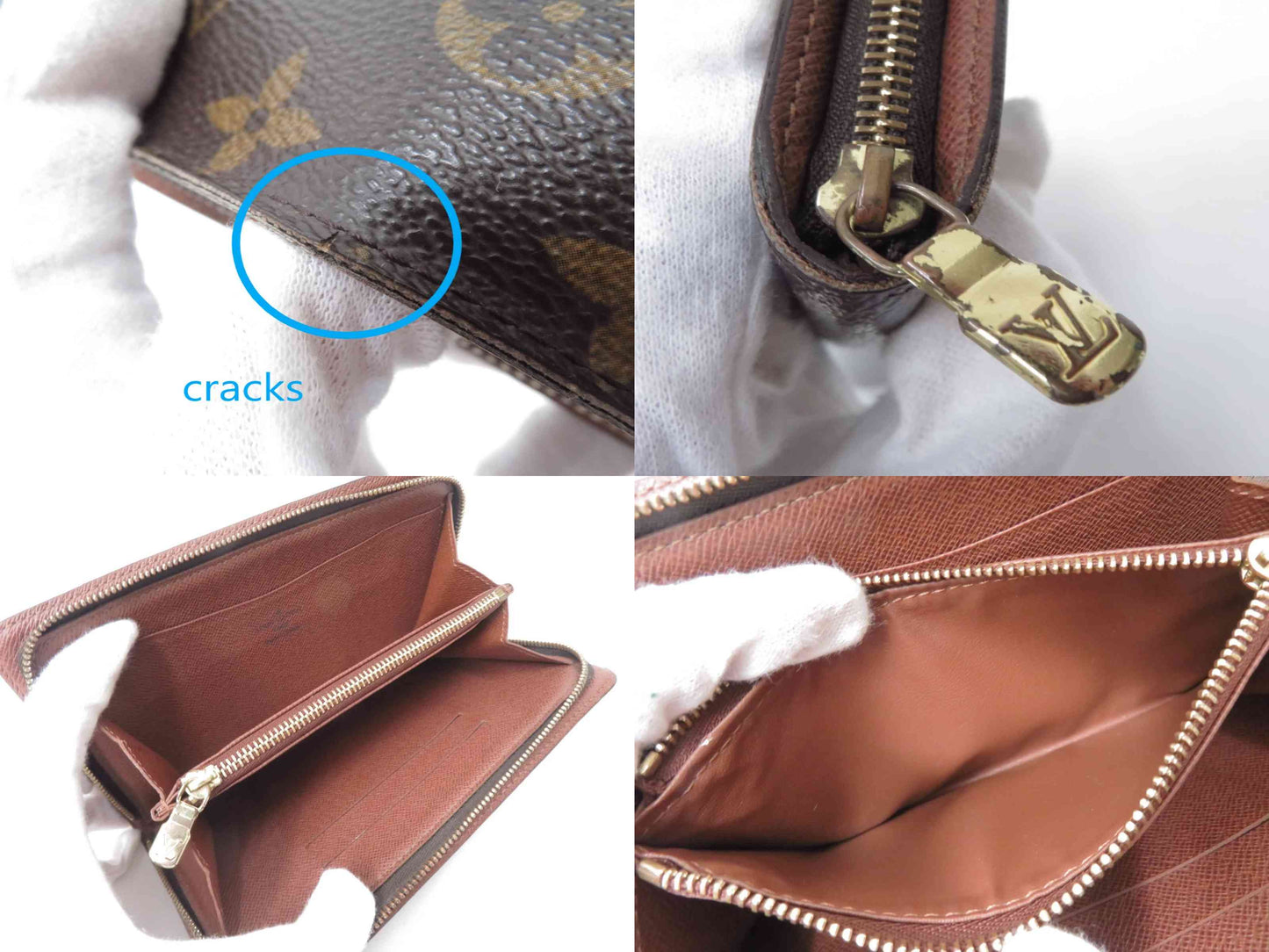 $915 2004 LOUIS VUITTON Monogram Porte-Monnaie Zippy Wallet CA0034