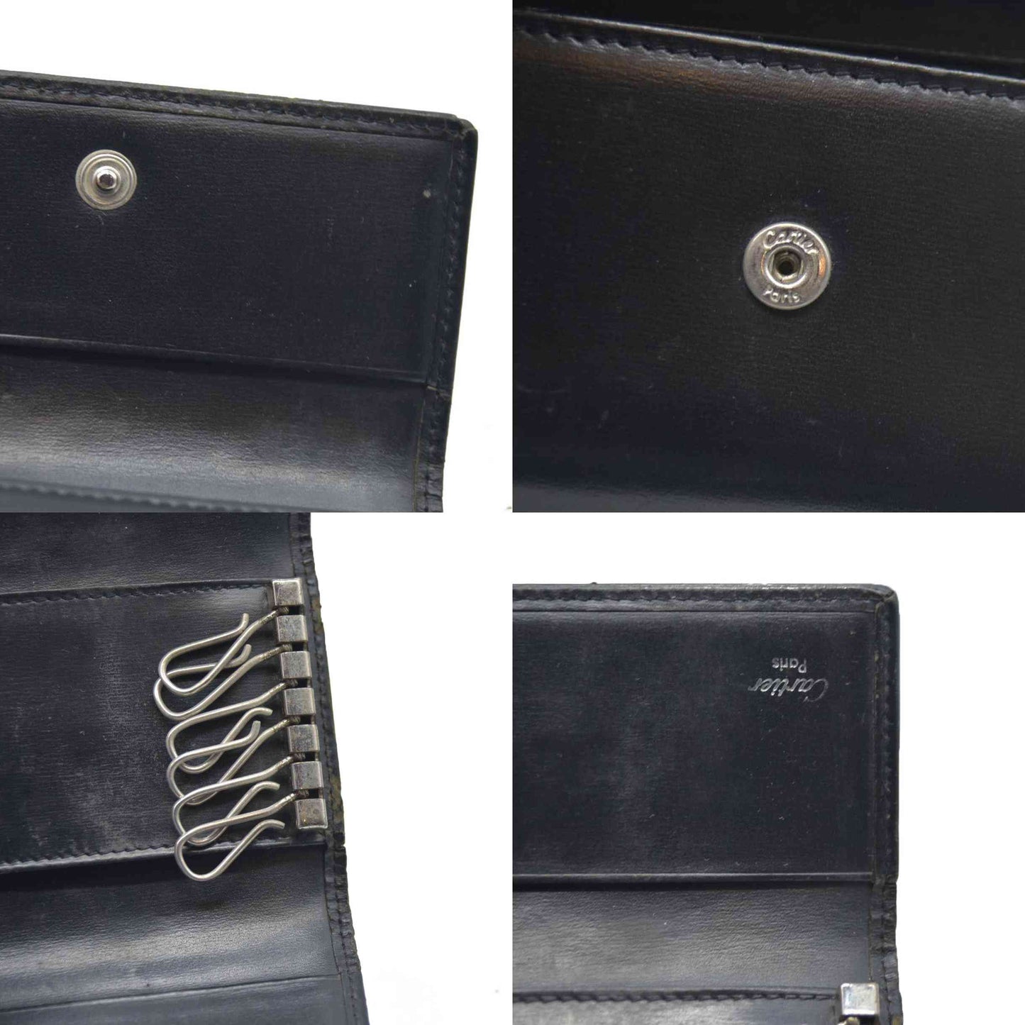 AUCTION $390 Pasha de Cartier Leather 6 Ring Key Case Black