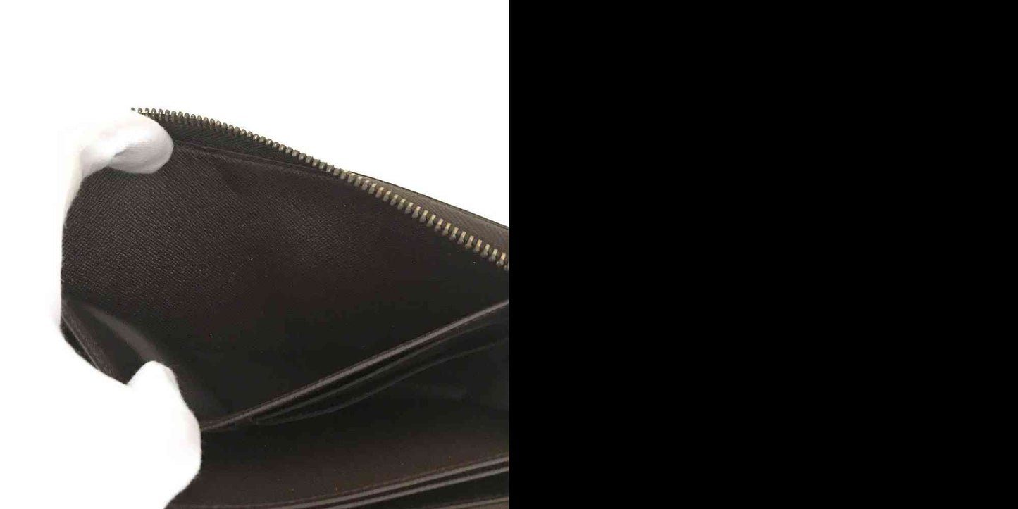 $915 2012 Louis Vuitton Damier Zippy Zip Around Long Wallet Purse Brown MI4182