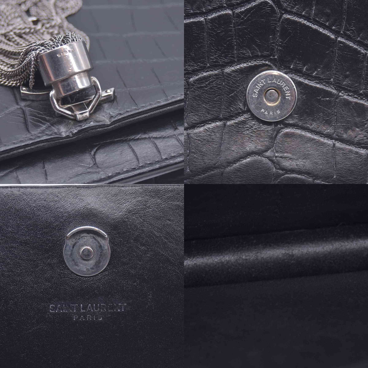 $2450 Saint Laurent Embossed Leather Kate CONSIGNMENT 10020882
