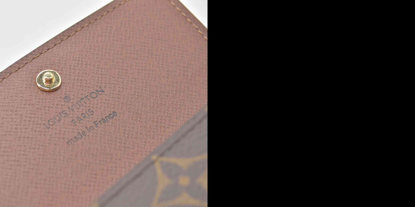 $345 RFID Louis Vuitton Monogram Multicles 4 Ring Key Case Brown