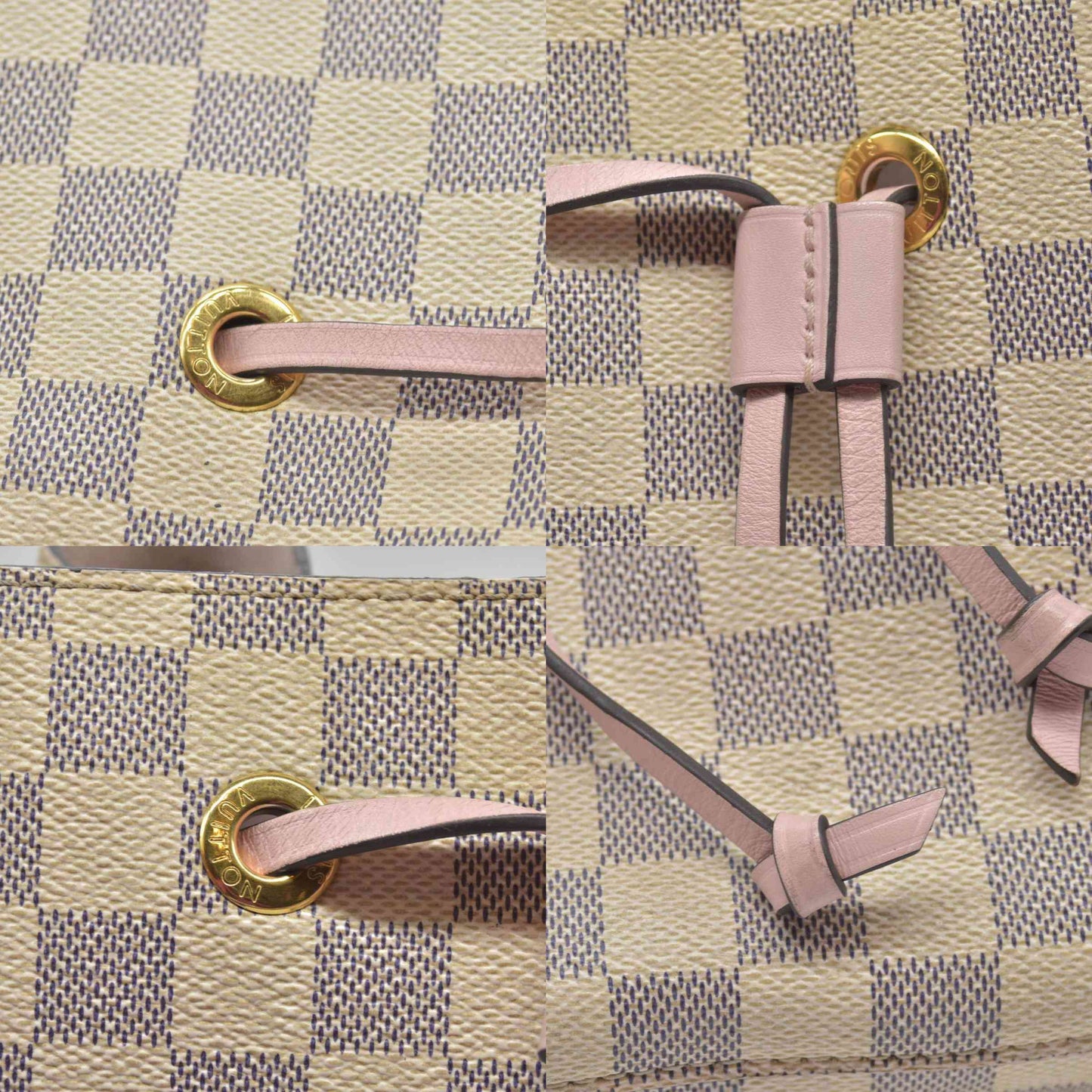 $2550 2019 Louis Vuitton Damier Azur Neonoe MM Eau De Rose SP1159
