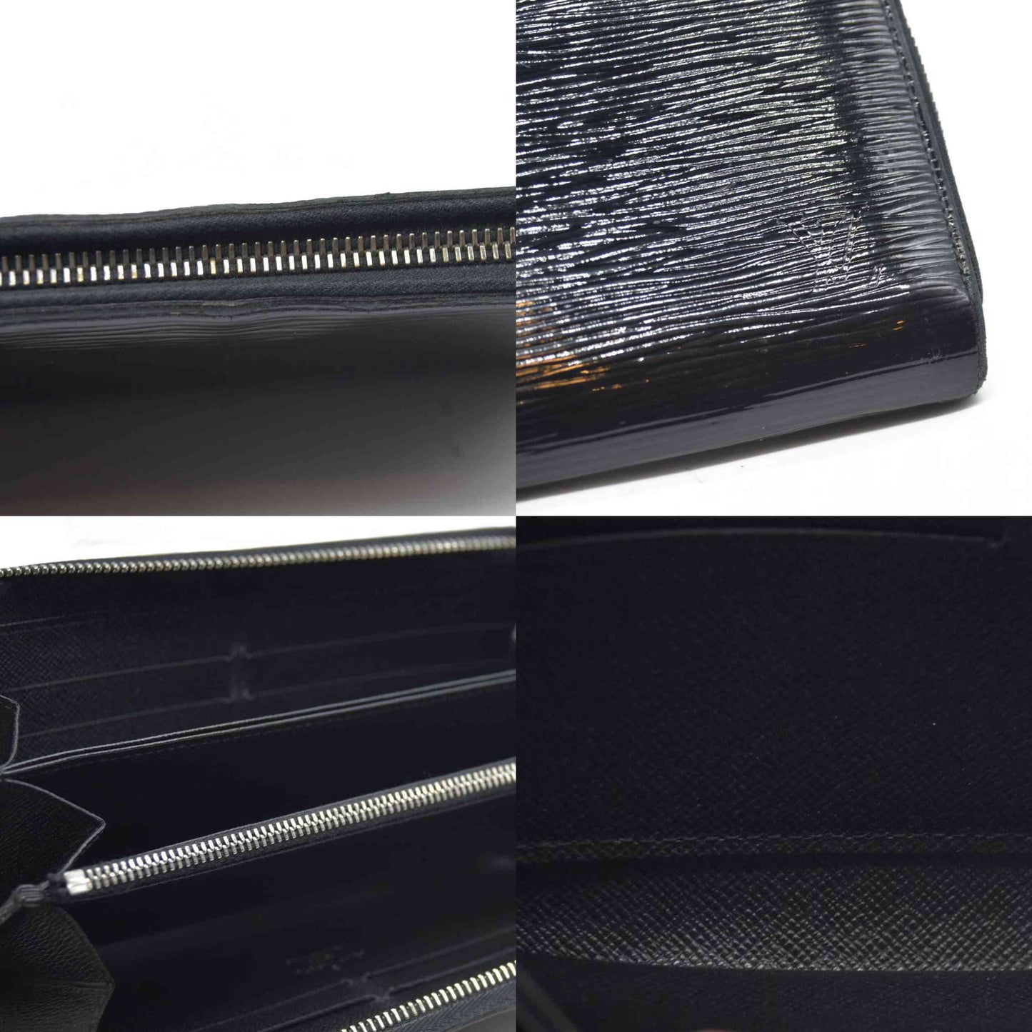 $1100 Louis Vuitton  Epi Electric Zippy Wallet Black