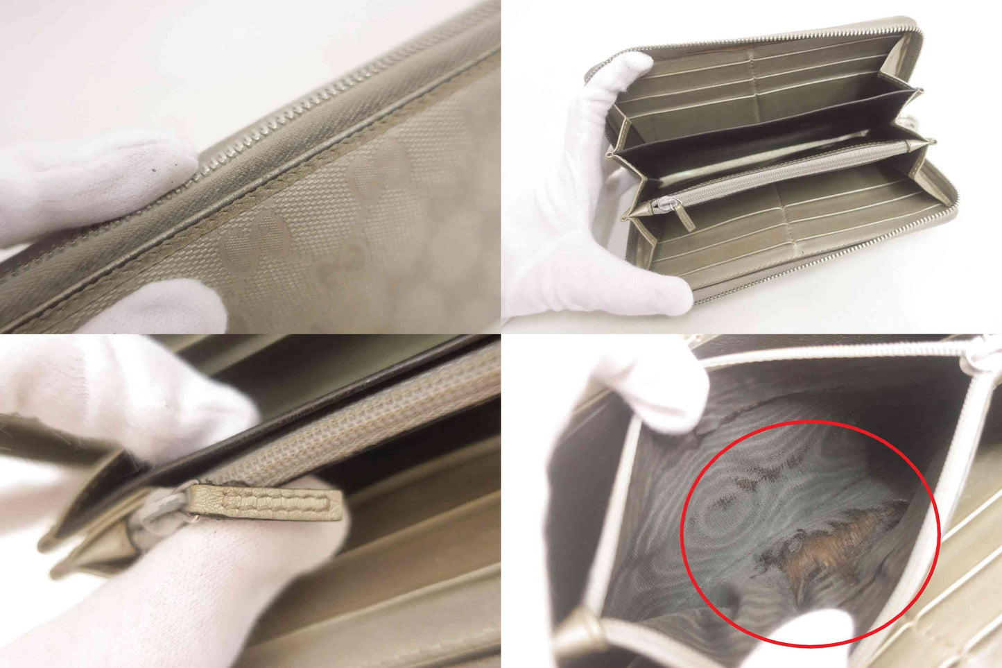 $660 Gucci GG Imprime Canvas Zip Around Wallet