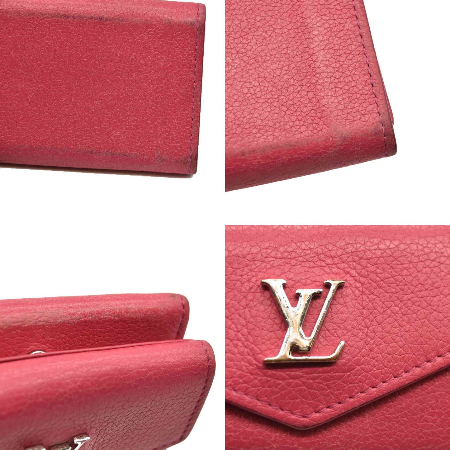 LOUIS VUITTON Calfskin Lockmini Wallet Pink