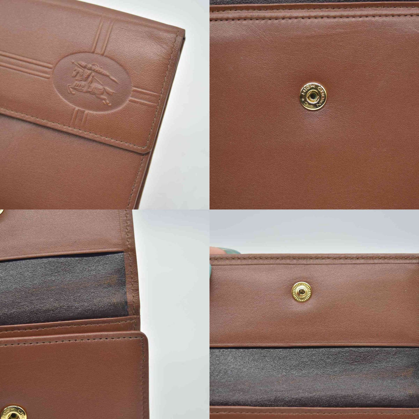 $560 Burberry Leather Small Folding Wallet Brown