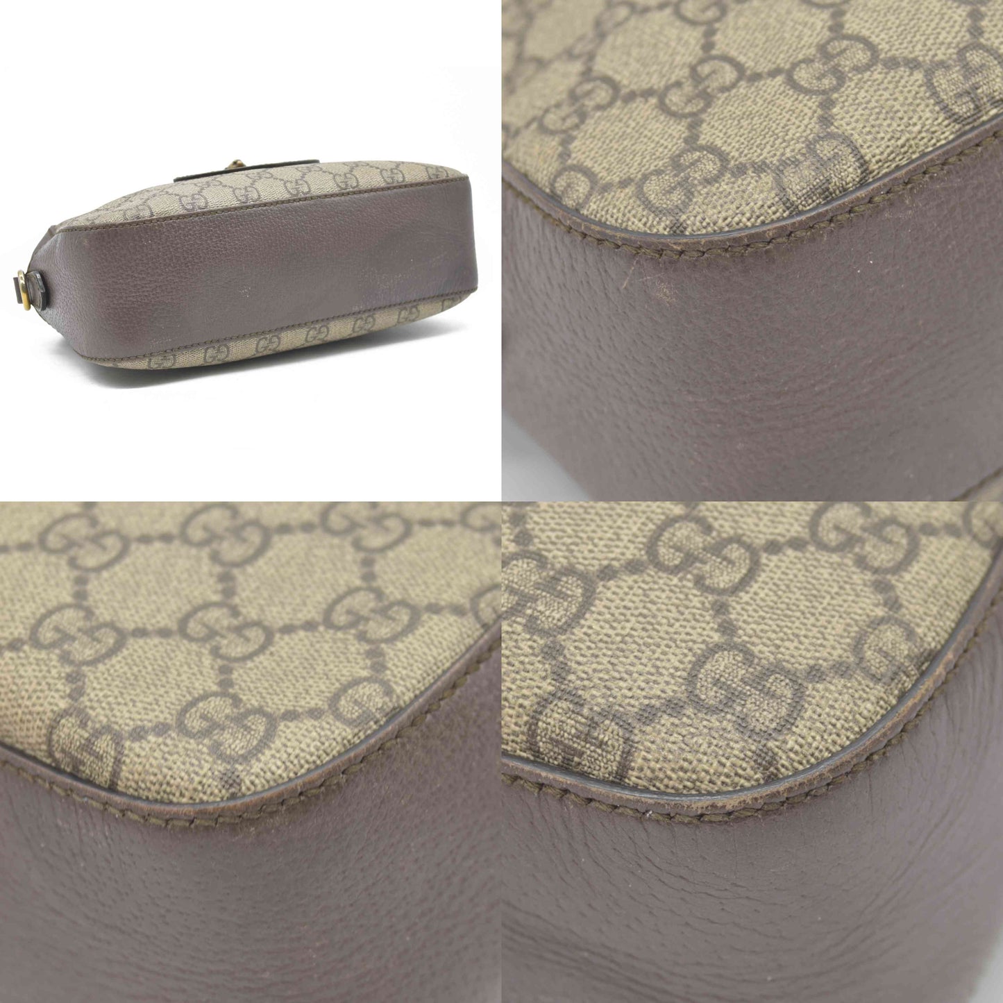 $1890 Gucci  GG Supreme Monogram Web Neo Vintage Shoulder Bag Beige New Acero Crop
