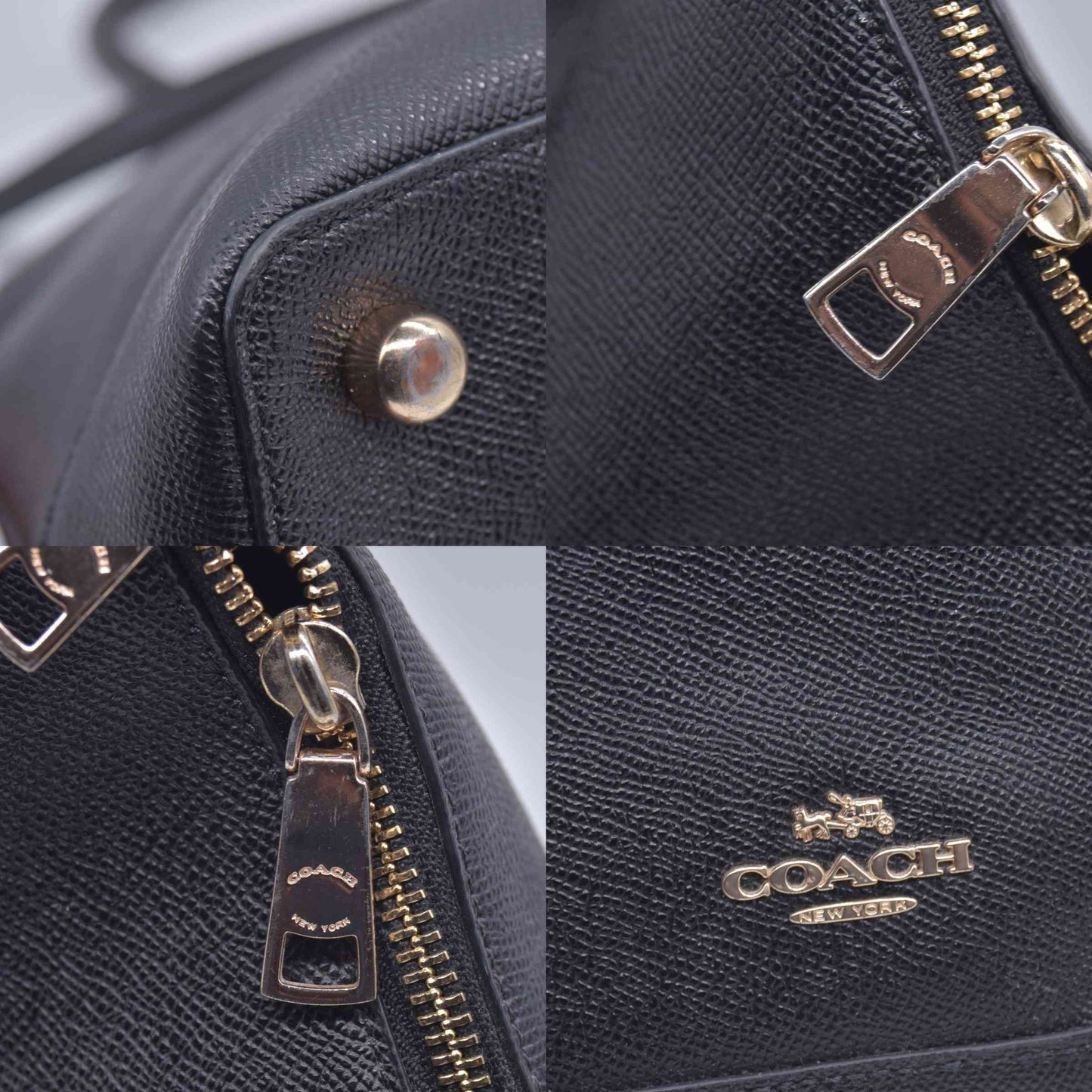 $450 Coach  Leather Top Handle Bag Black CONSIGNMENT