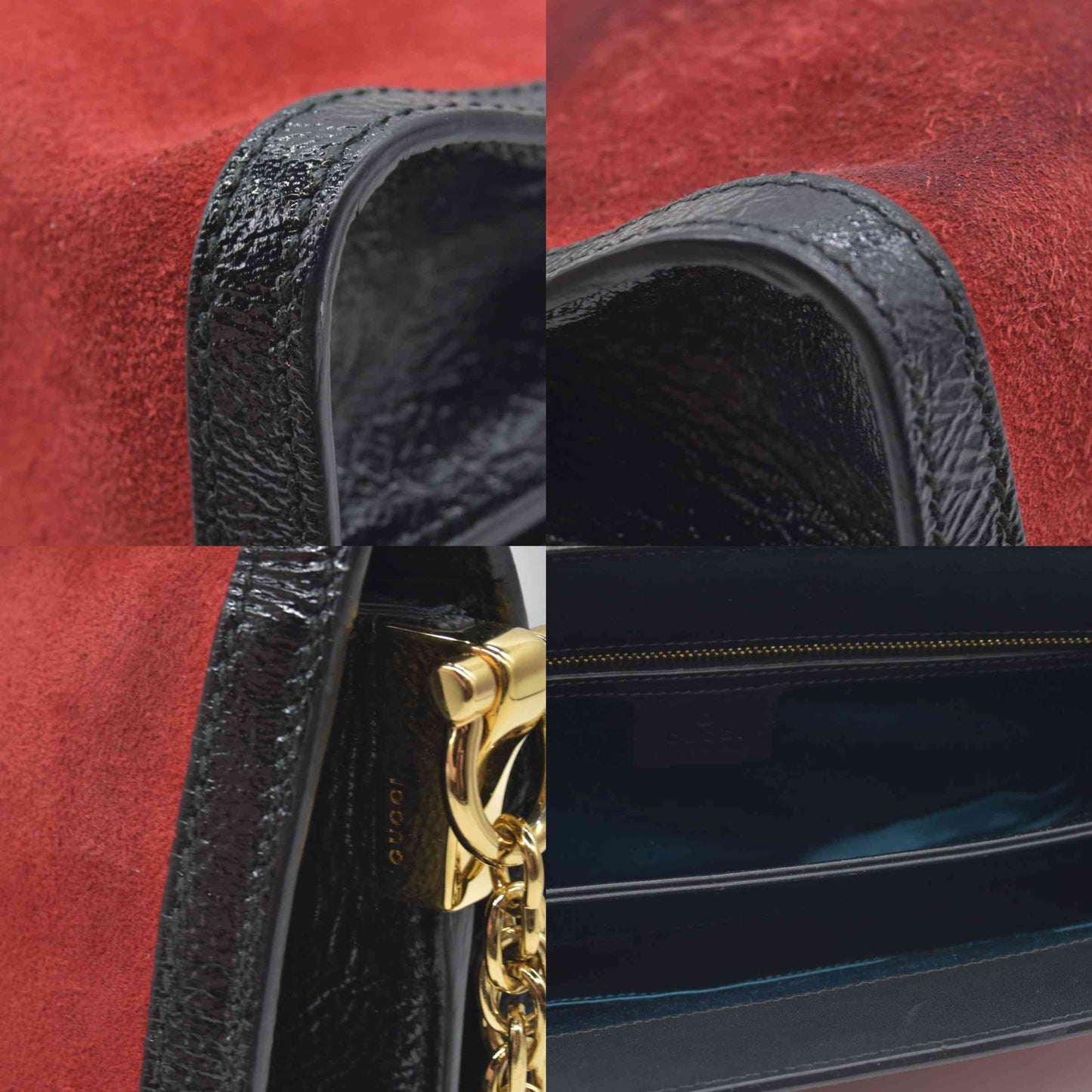 $2050 Gucci Double G Ophidia Small Suede Red
