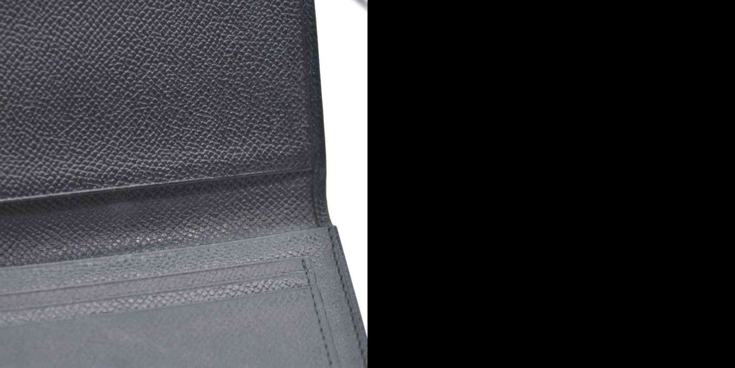 BVLGARI Logo Leather Card Case Black