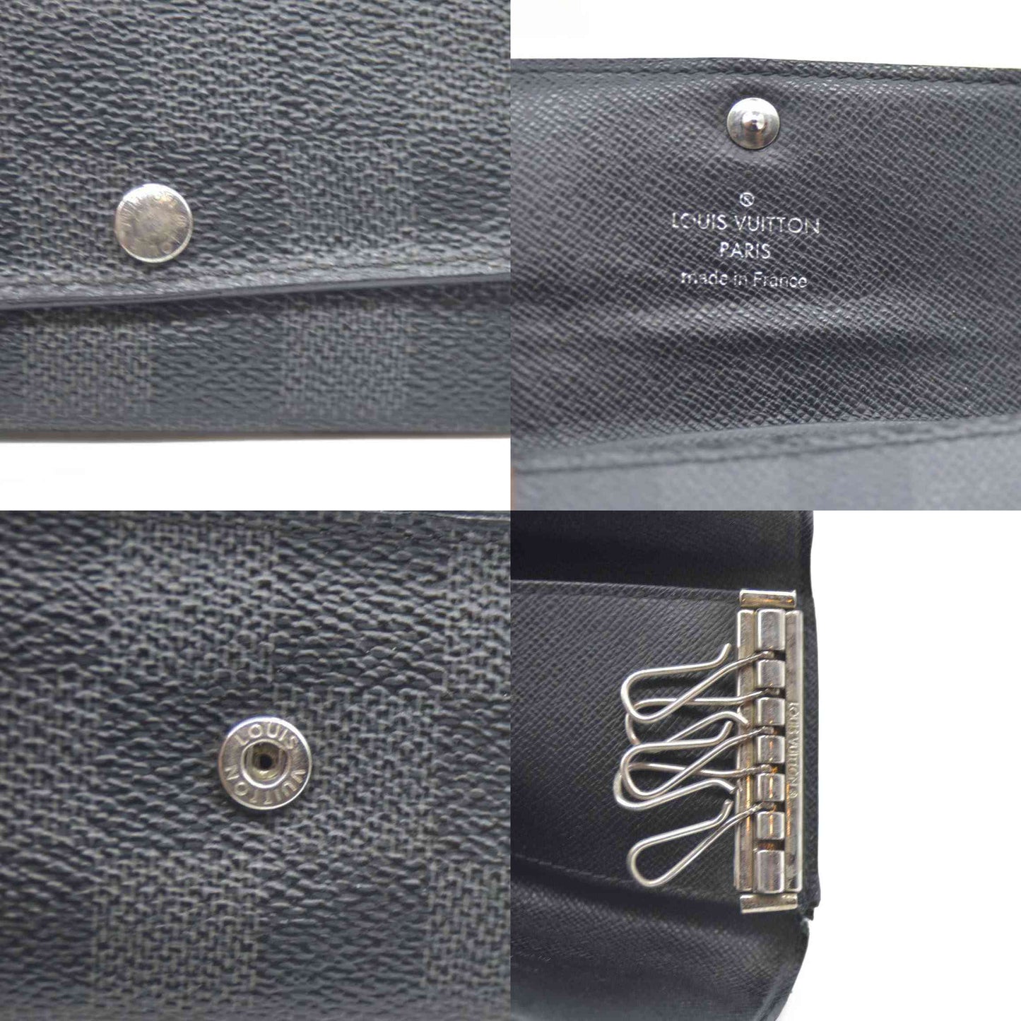 LOUIS VUITTON Damier Graphite Leather Multicles 6 Ring Key Case CT2111