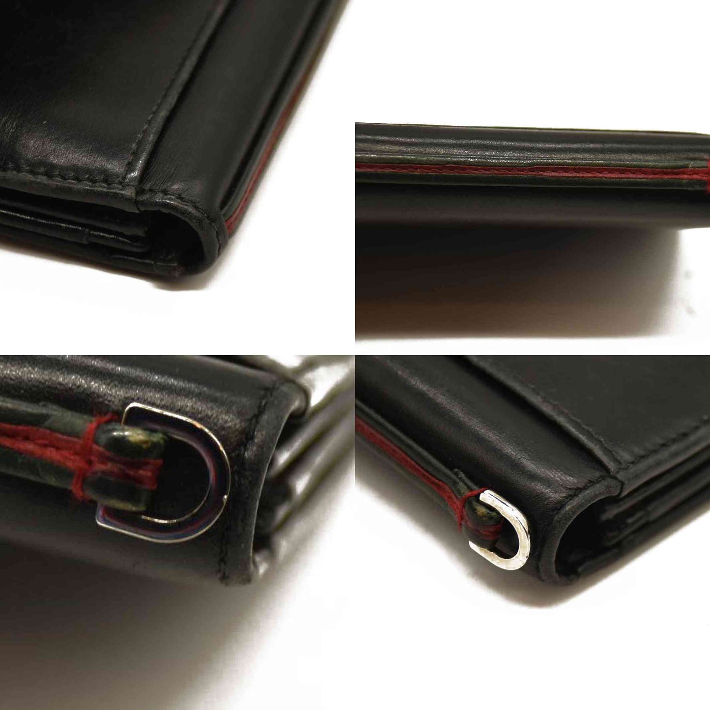 GUCCI Logo Leather Long Bifold Wallet Black