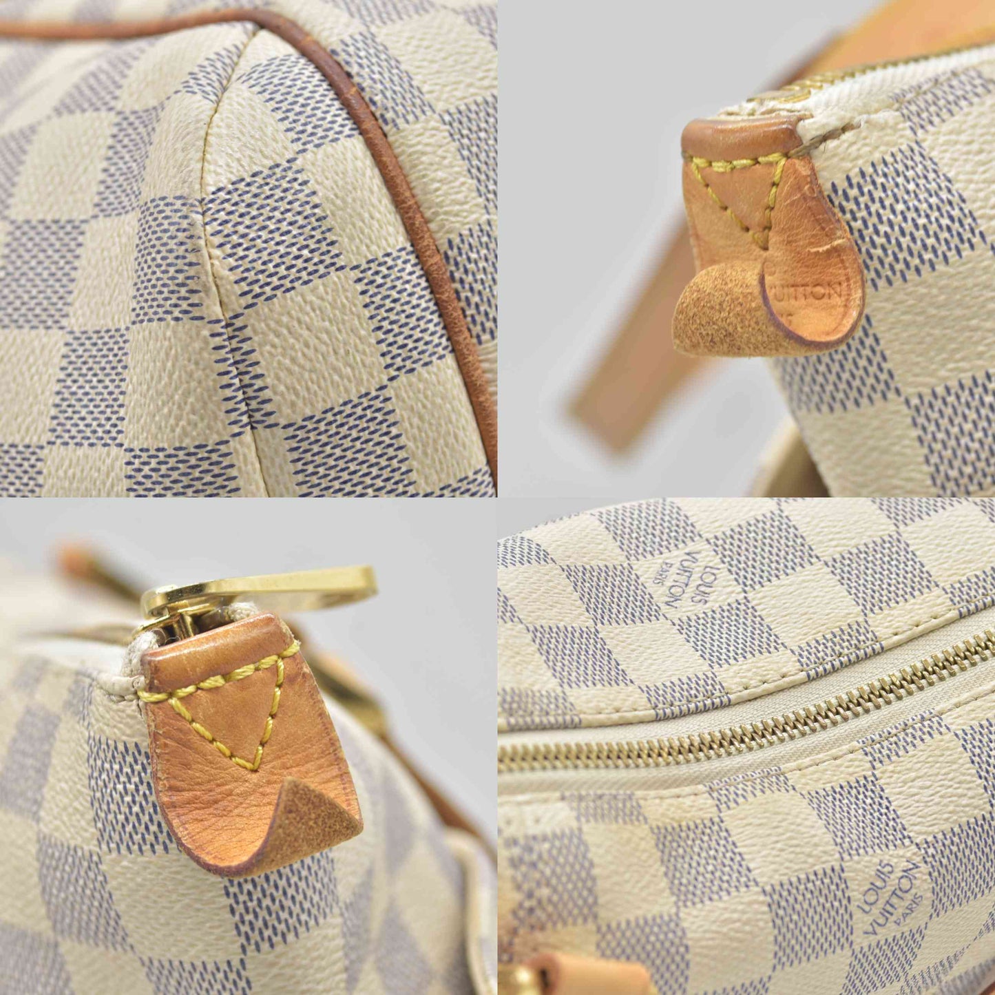 $1270 2009 Louis Vuitton Totally PM White Damier Azur AR2099