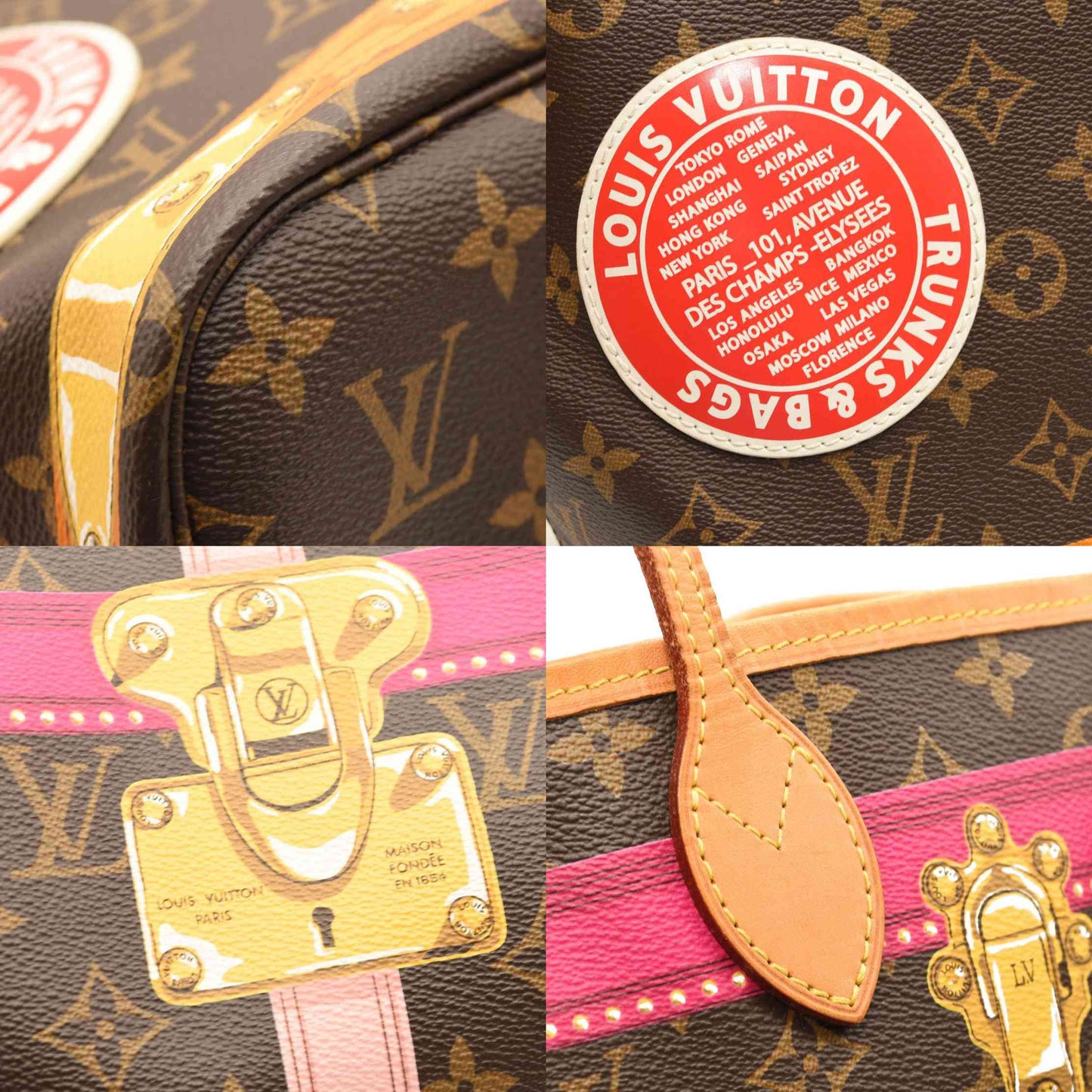 LOUIS VUITTON Monogram Summer Trunks Neo Neverfull MM with Pouch