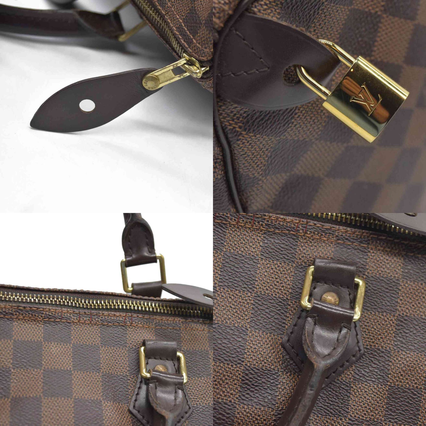 $1660 Louis Vuitton Damier Ebene Speedy 30 SD2147