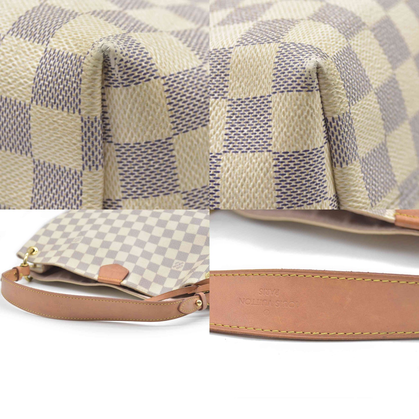 LOUIS VUITTON Damier Azur Graceful PM Tote with Tag $1980