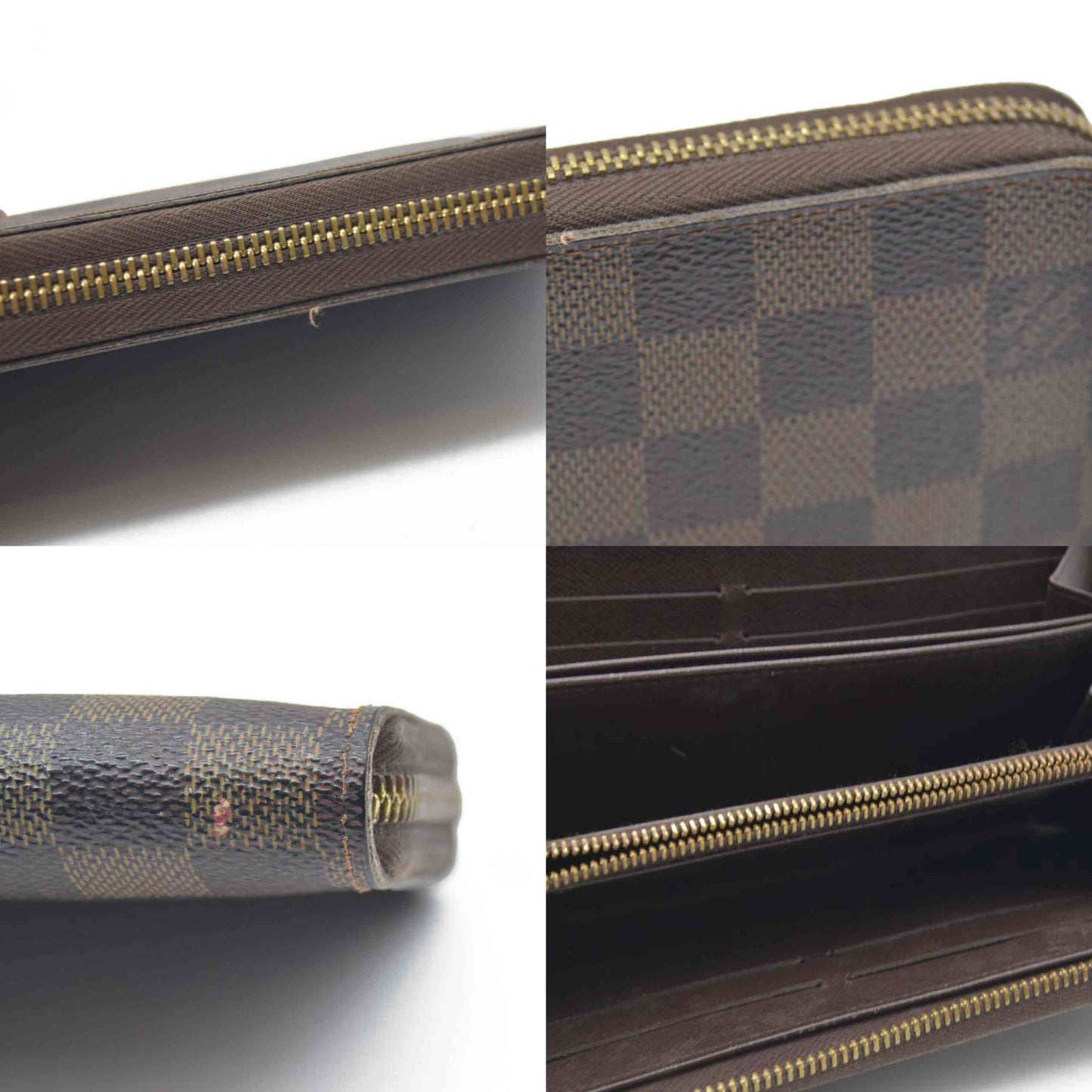 LOUIS VUITTON Damier Ebene Zippy Wallet Long Wallet VI1026