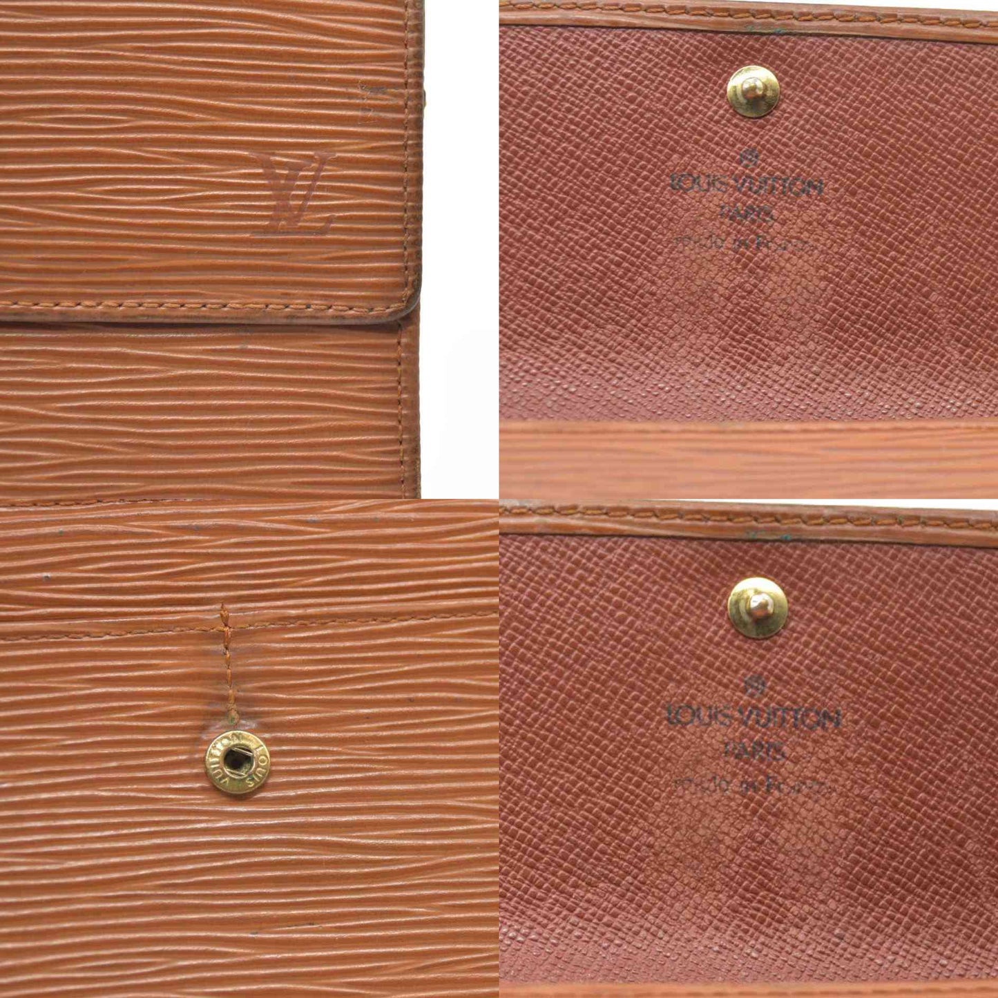 AUCTION $665 Louis Vuitton  Epi Porte Tresor International Wallet Kenyan Fawn