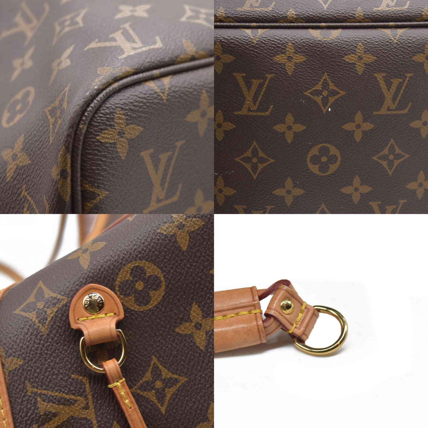 $2170 Louis Vuitton Neverfull MM Monogram Rose Ballerine