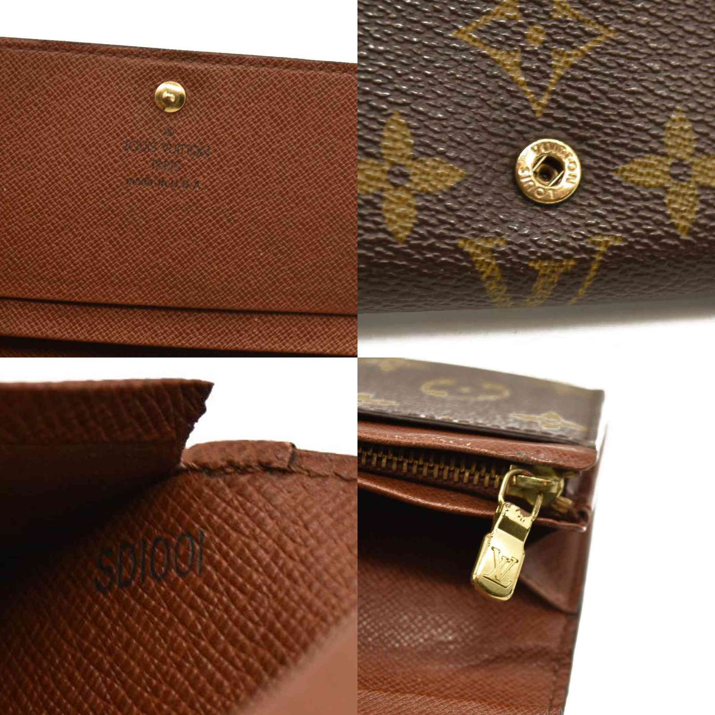 Louis Vuitton  Monogram Porte-Monnaie Billets Tresor Wallet SD1001