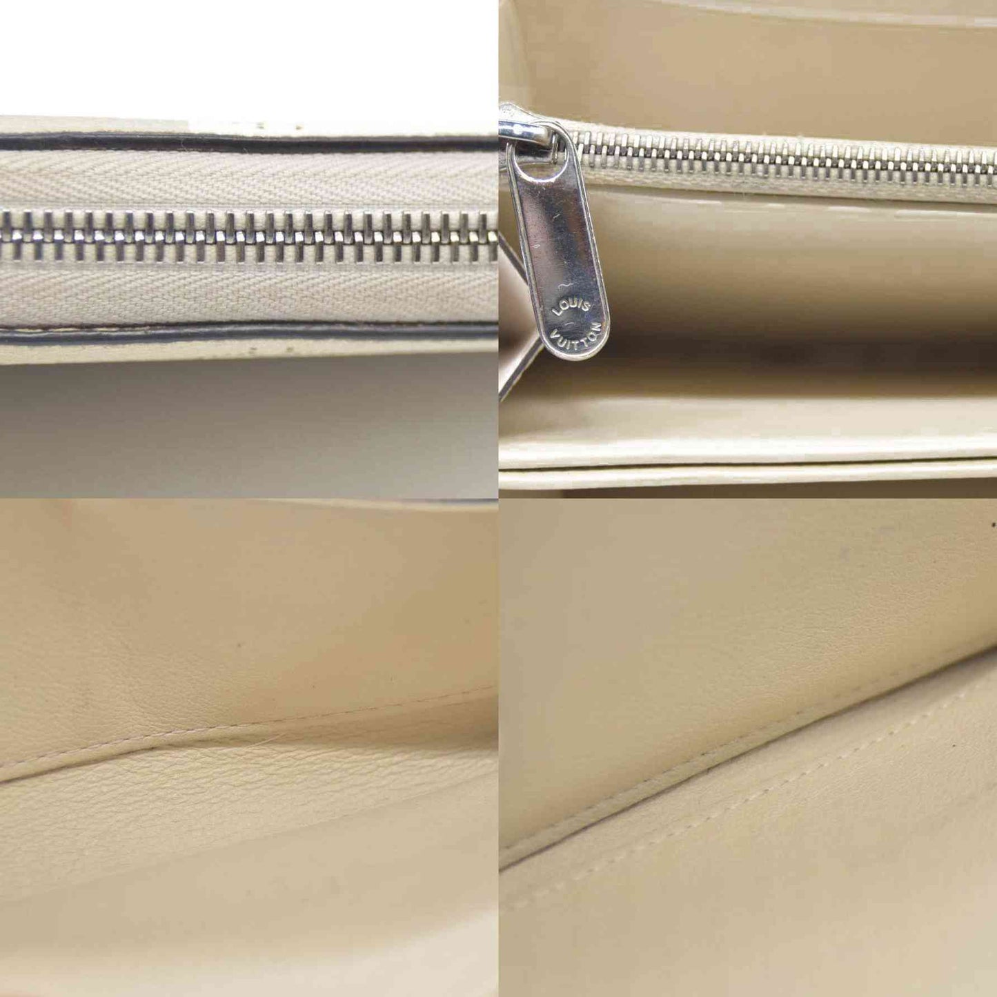 Louis Vuitton Mahina Leather Zippy Zip Around Long Wallet Ivory TN2156