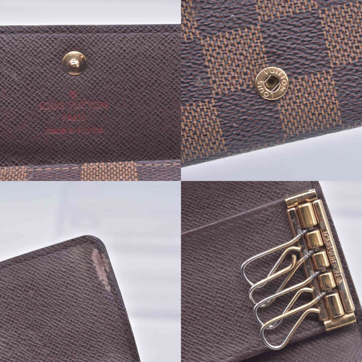 $345 2007 Louis Vuitton Damier Ebene Key Holder FL4007 CONSIGNMENT