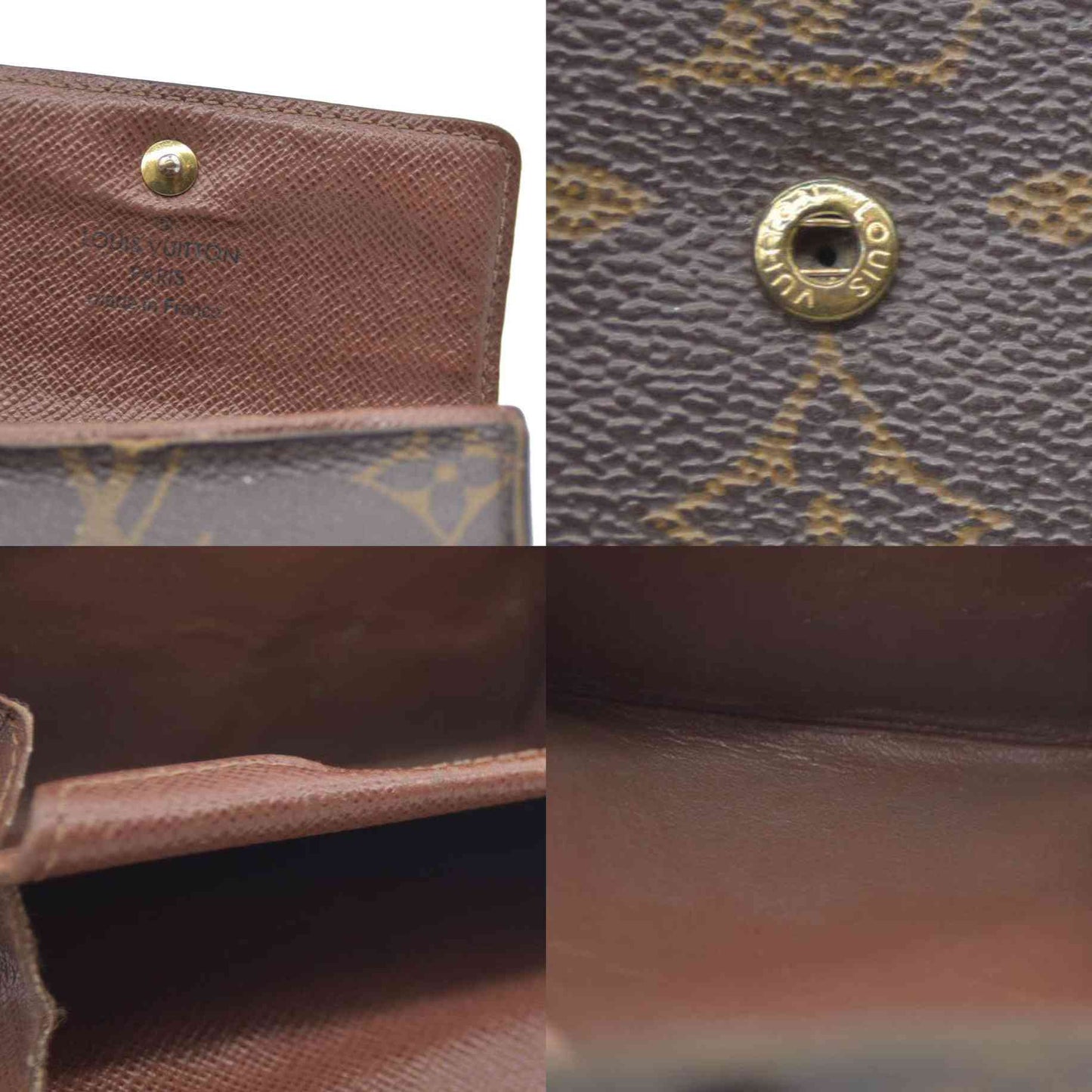 Louis Vuitton $430 Monogram Porte Monnaie Plat Coin Purse Wallet MI1027