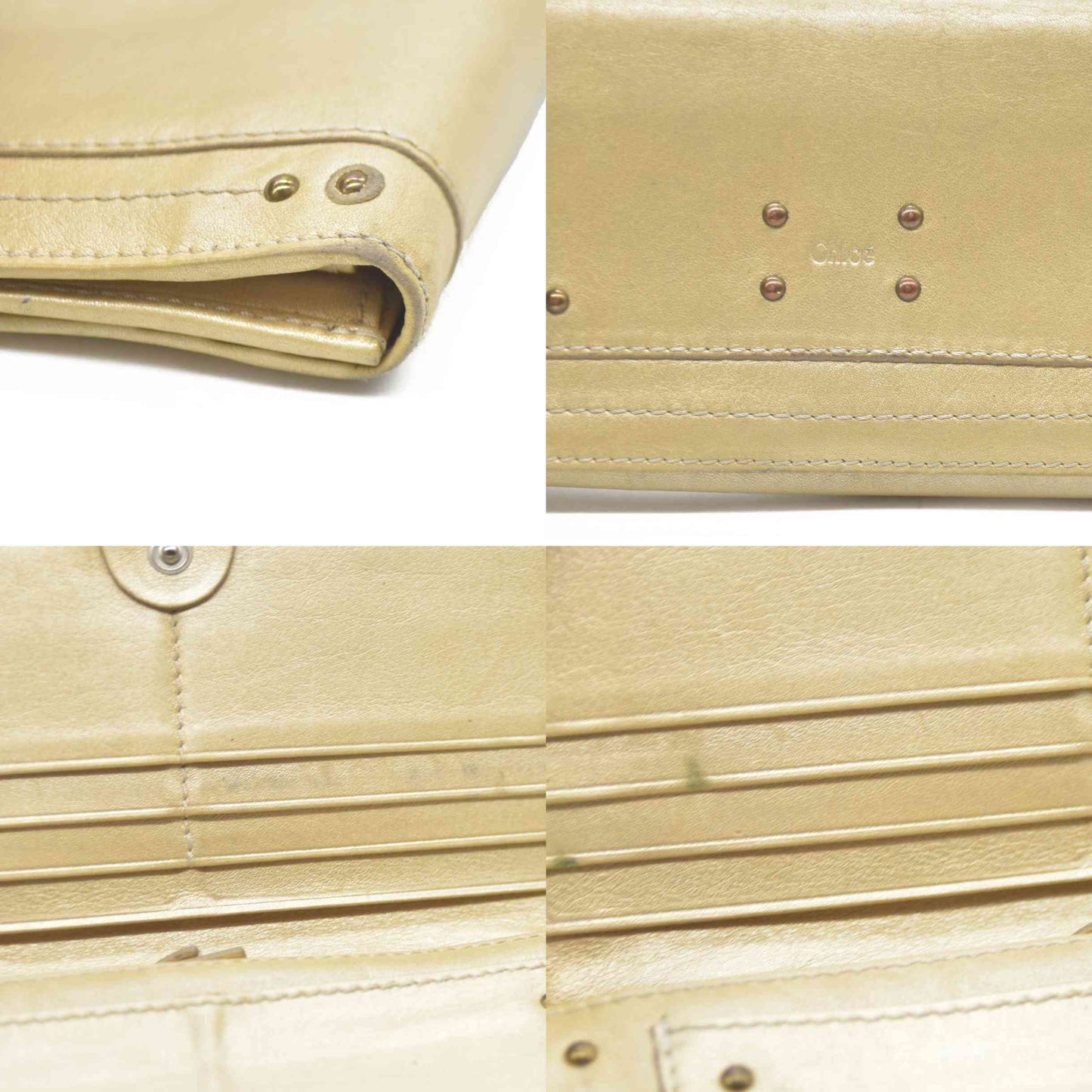 Chloe Paddington Leather Long Bifold Wallet Gold