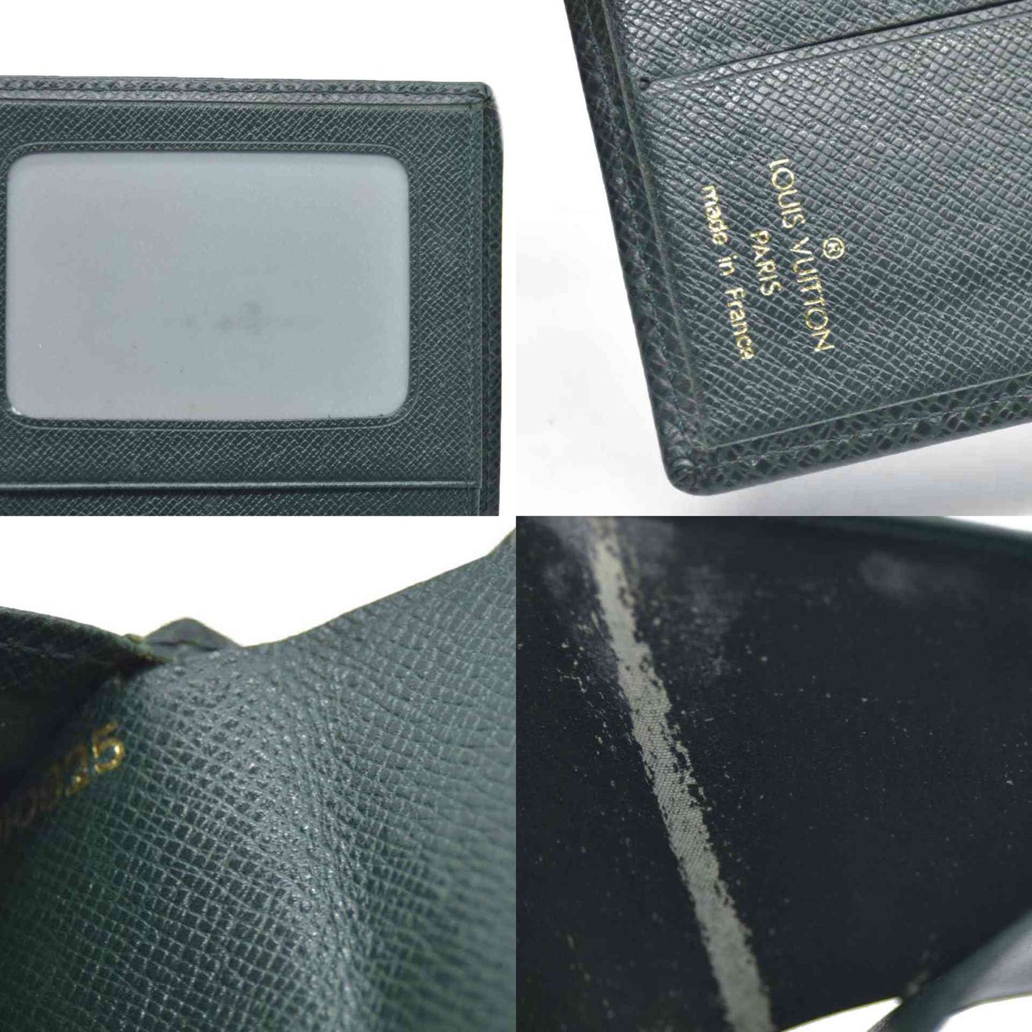 Louis Vuitton Taiga Porte Billets Carte Bleue Bifold Wallet Epicea MI0925