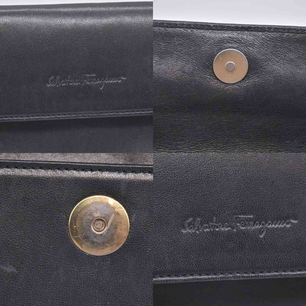 $850 SALVATORE FERRAGAMO Smooth Calfskin Logo Flap Crossbody Bag Black CONSIGNMENT 10021196