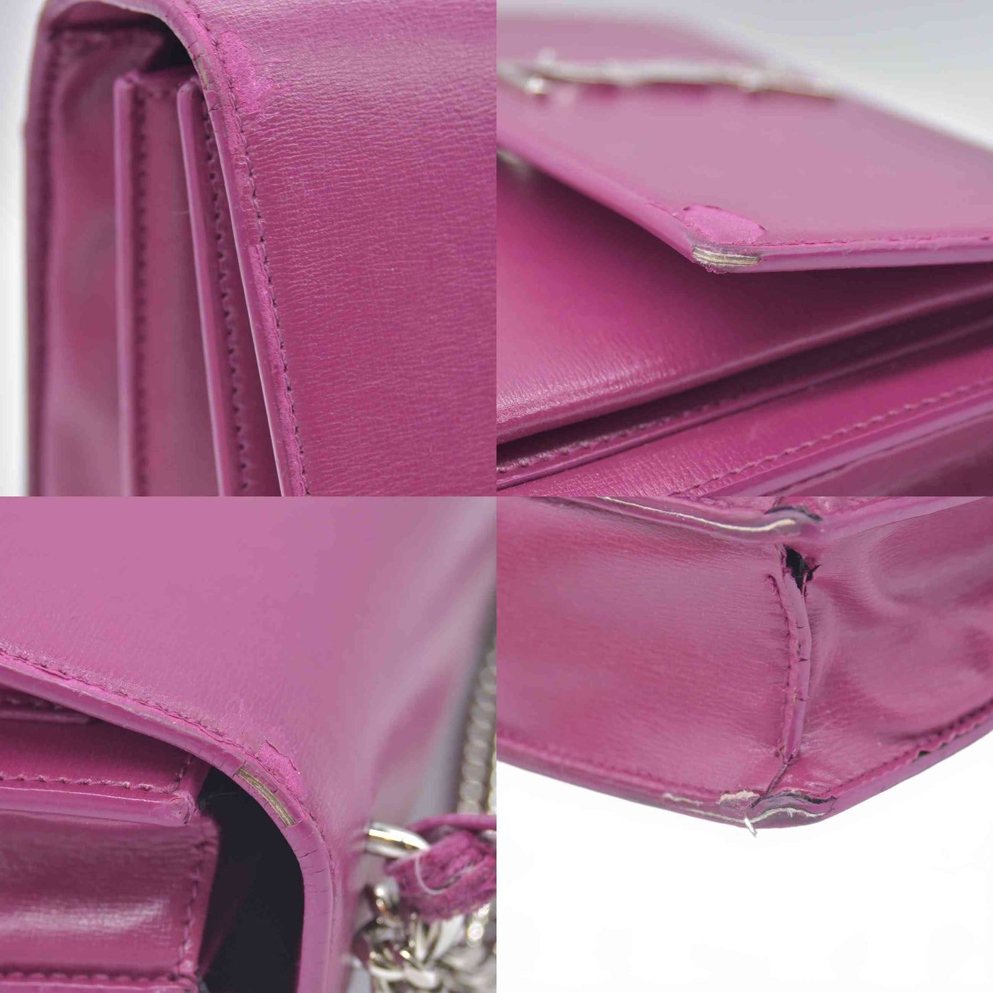 $2800 Saint Laurent Calfskin Medium Monogram Sunset Purple