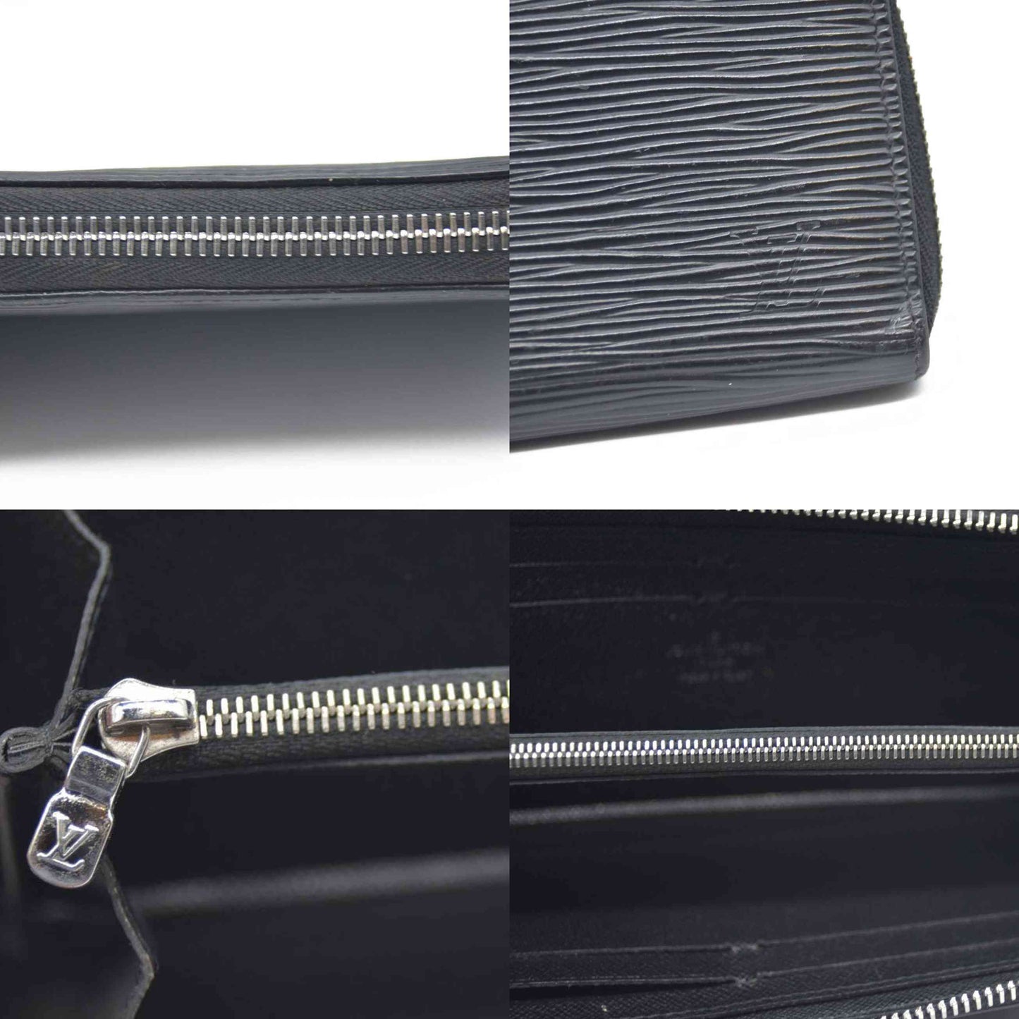 Louis Vuitton Epi Portefeiulle Clemence Zip Around Long Wallet Black UB2280