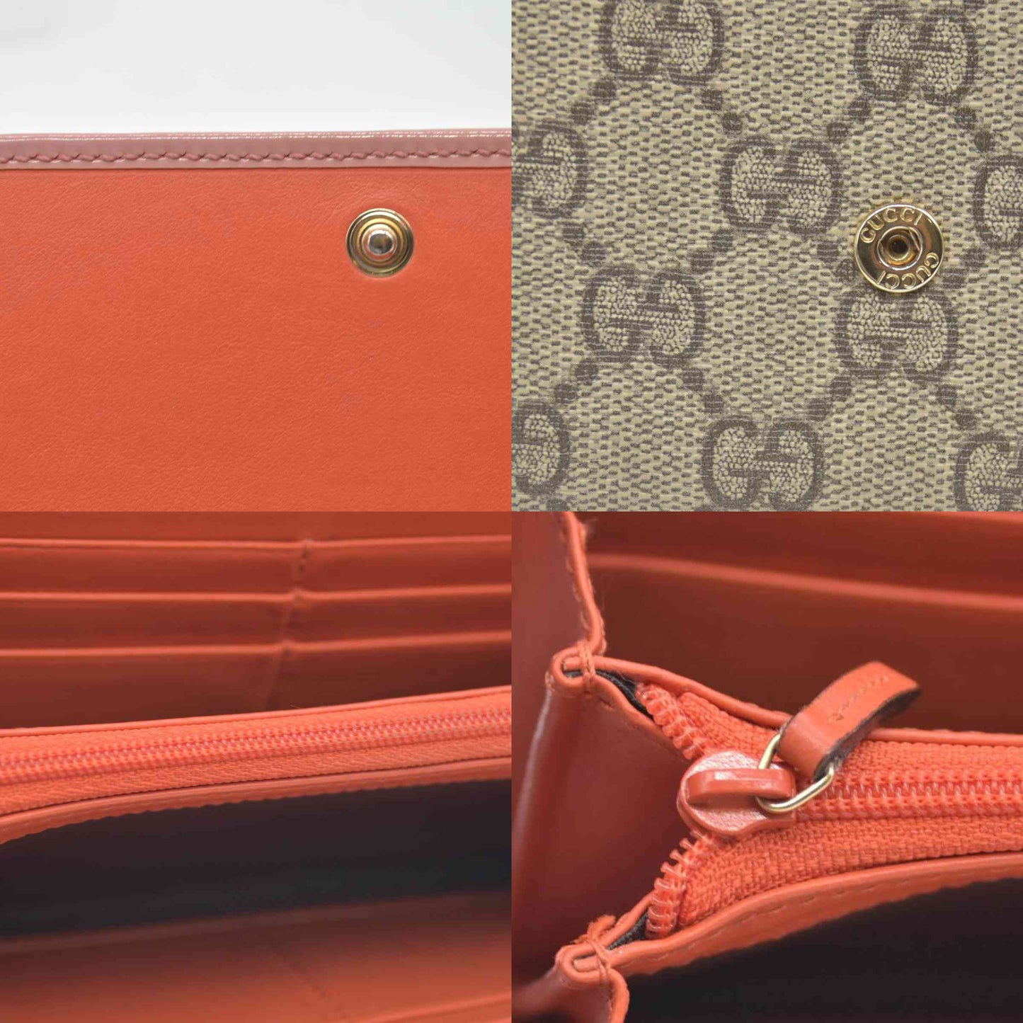 $650 Gucci pink original gg canvas continental bow wallet CONSIGNMENT