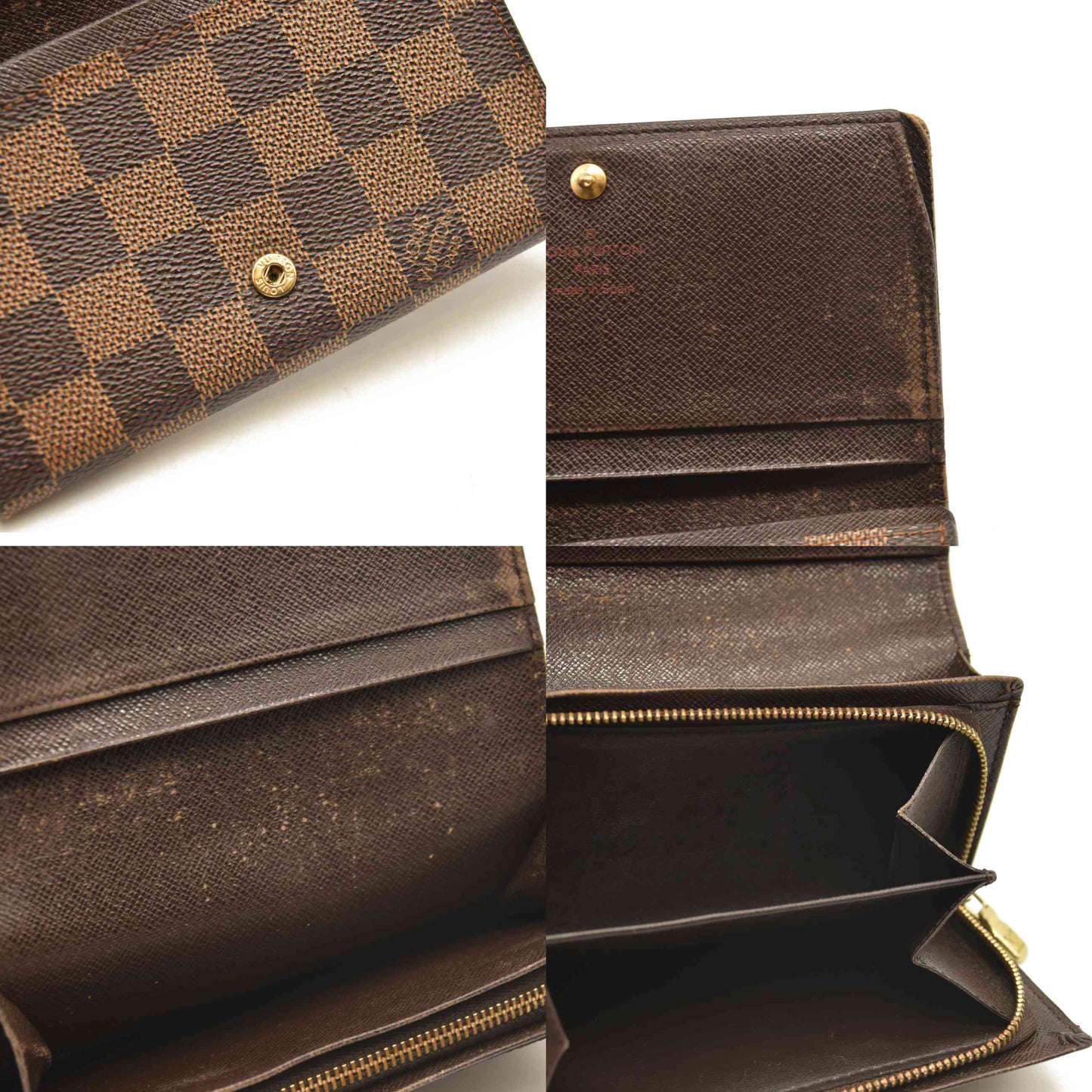 Louis Vuitton  Damier Ebene Porte-Monnaie Billets Tresor Wallet CA0013