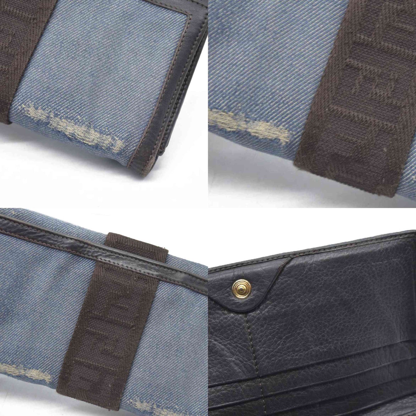 $545 Fendi Women's Wallet Jeans  Calf color leather