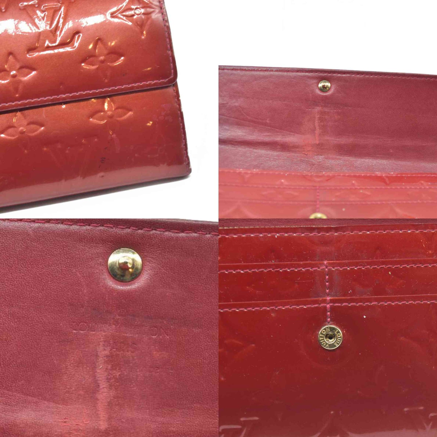 $725 Louis Vuitton Monogram Vernis Porte Feuille Sarah Long Bifold Wallet TH4079