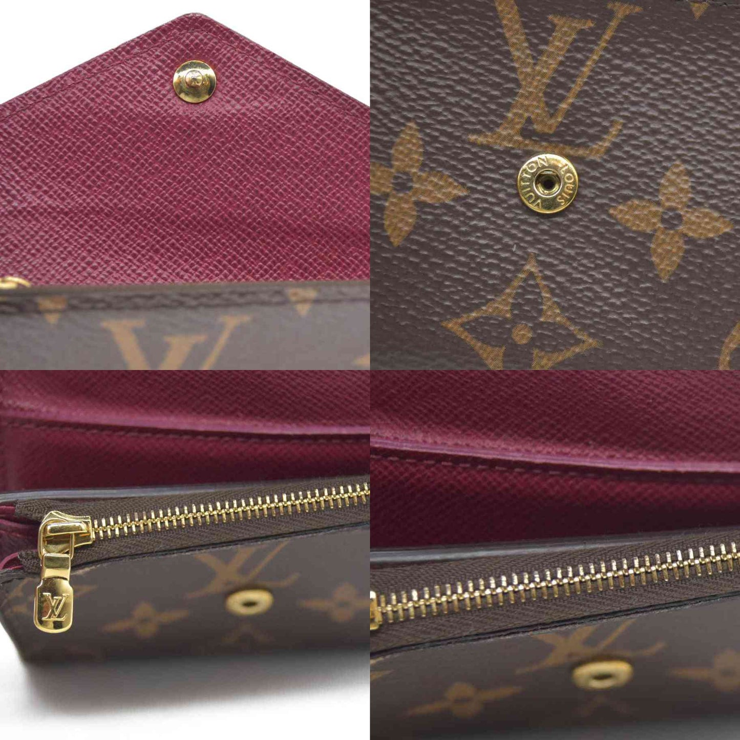 Louis Vuitton Monogram Portefeuille Zoe Mini Trifold Wallet Brown MI2290