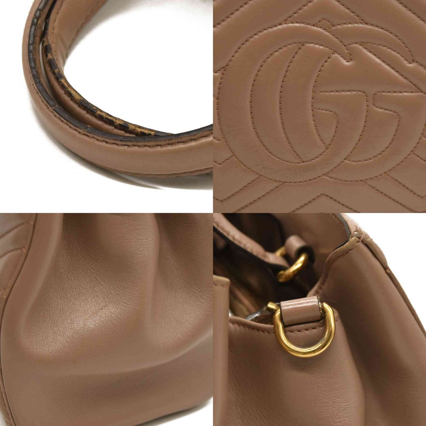 Gucci  Calfskin Matelasse Small GG Marmont Tote Porcelain Rose