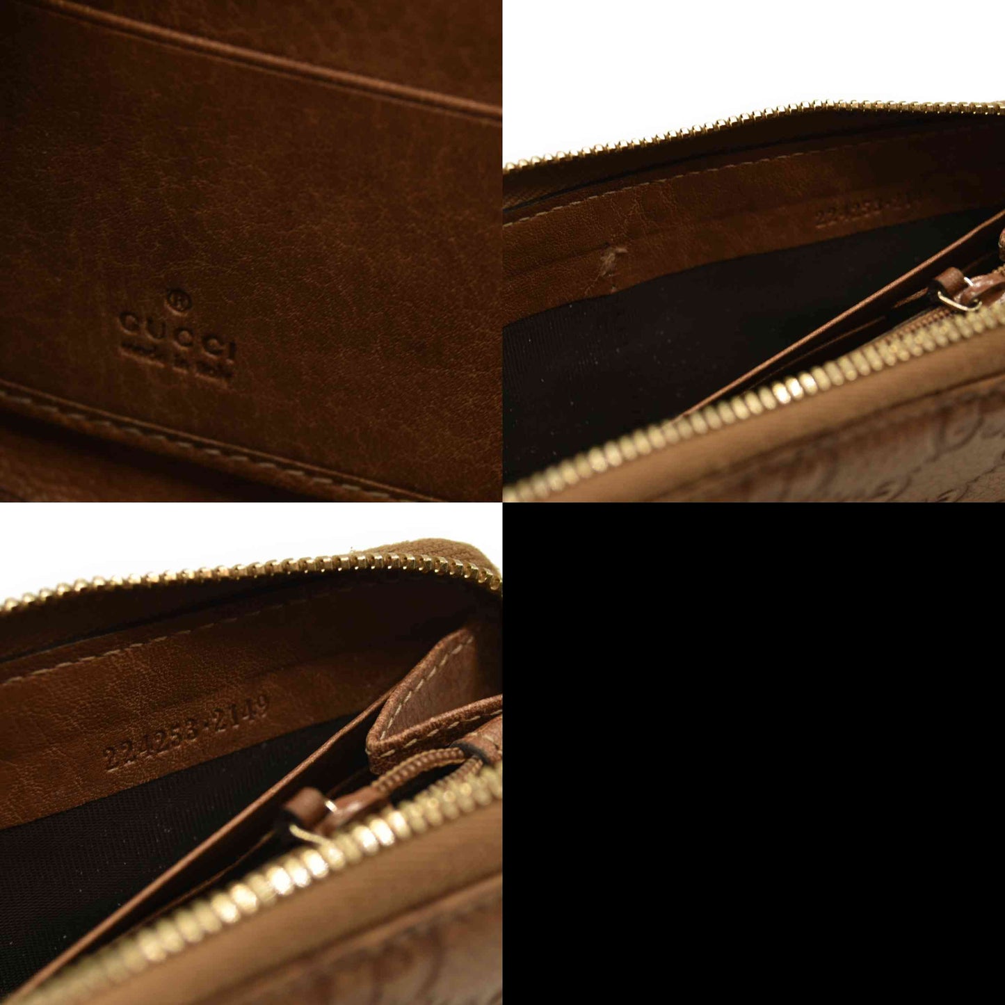 Gucci  Guccissima Bamboo Tassel Zip Around Wallet Light Brown