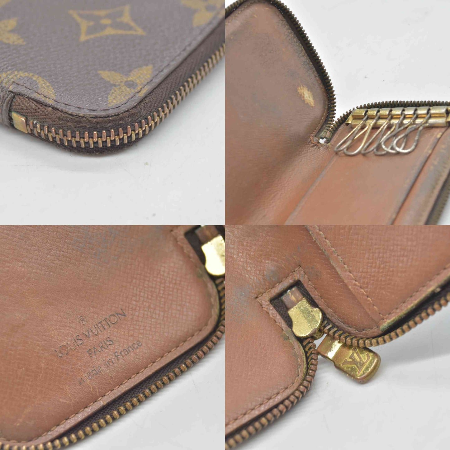 $355 1998 Louis Vuitton Monogram Canvas Zip Around Multicles 6 Key Holder  TH0978