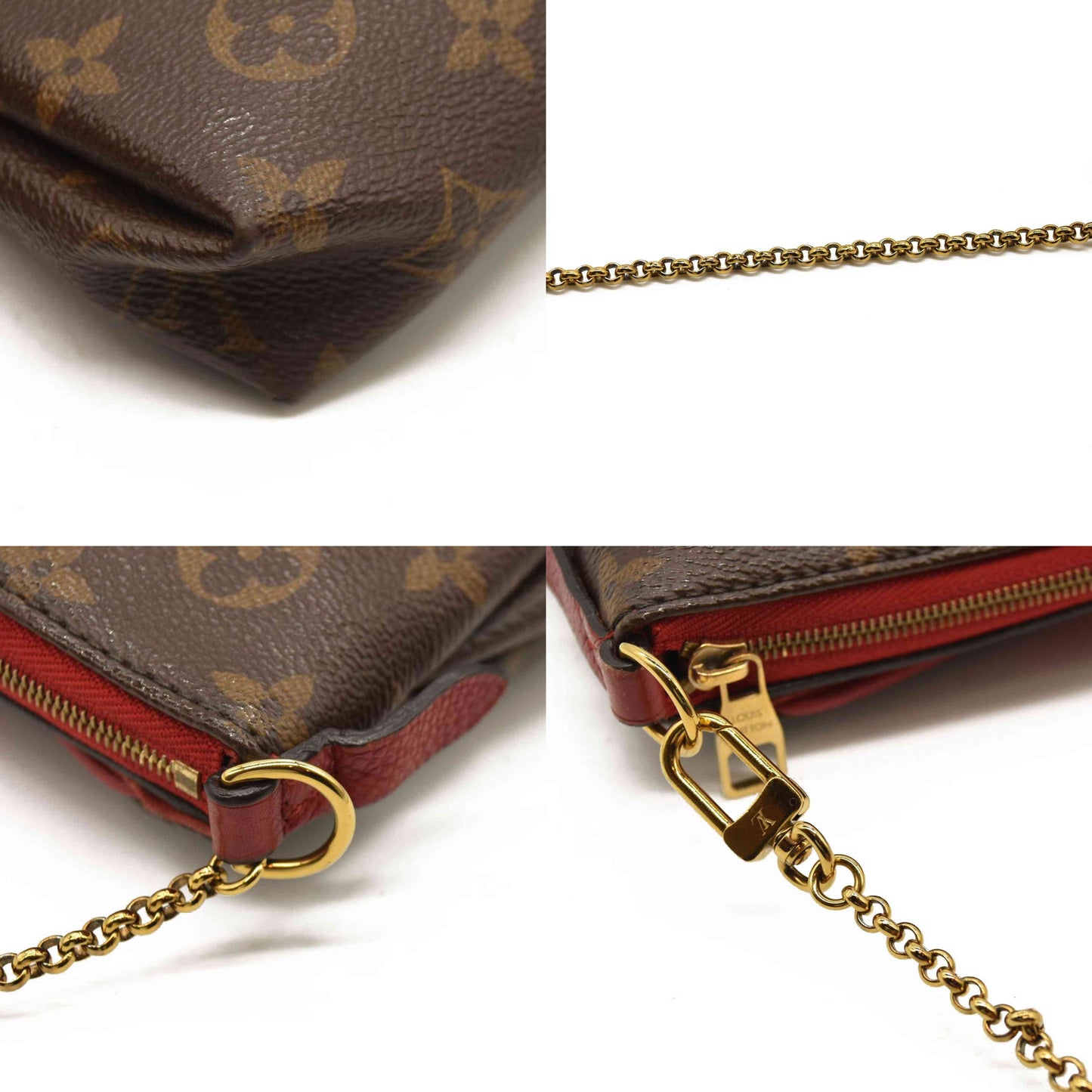 Louis Vuitton Monogram Pallas Clutch Cherry