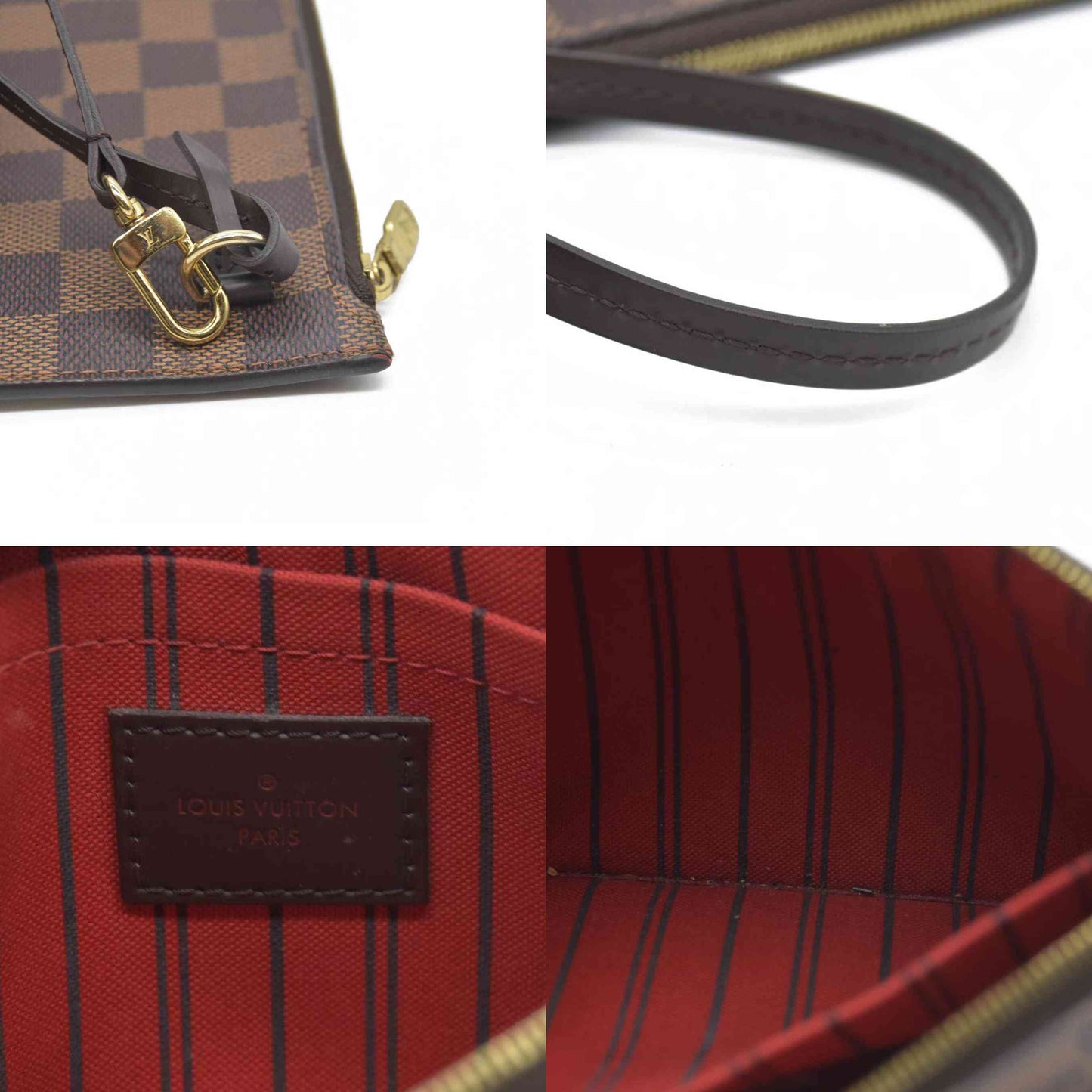 Louis Vuitton  Damier Ebene Neverfull MM GM Pochette
