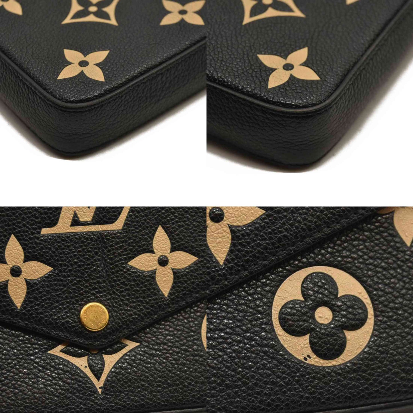 LOUIS VUITTON  Empreinte Monogram Giant Felicie Pochette Black Beige