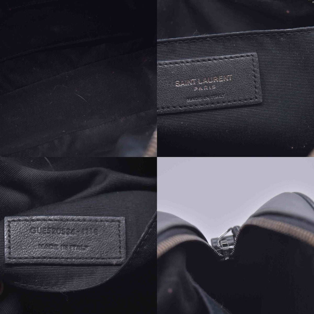 $1950 Saint Laurent Calfskin Matelasse Monogram Monochrome Lou Camera Bag Black 10021142