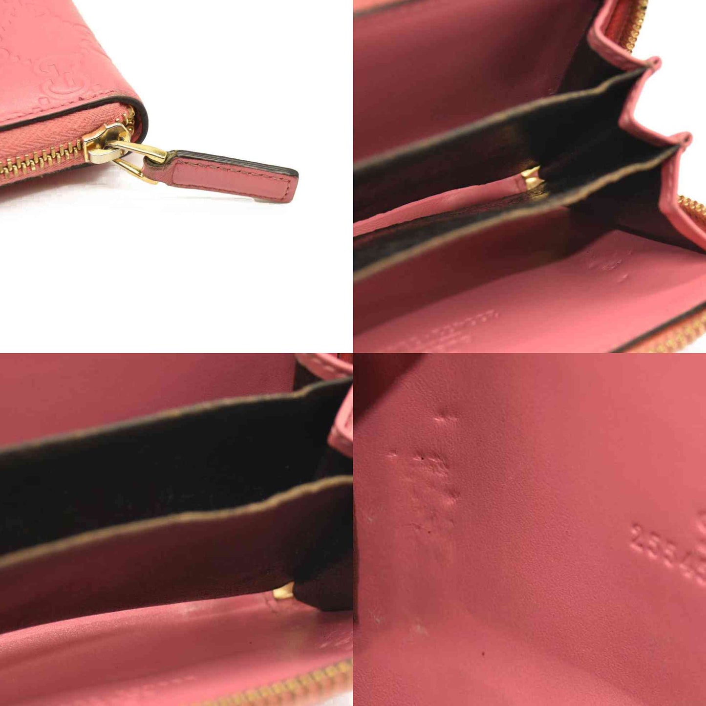 Gucci  Guccissima Zip Around Card Case Peonia Rose