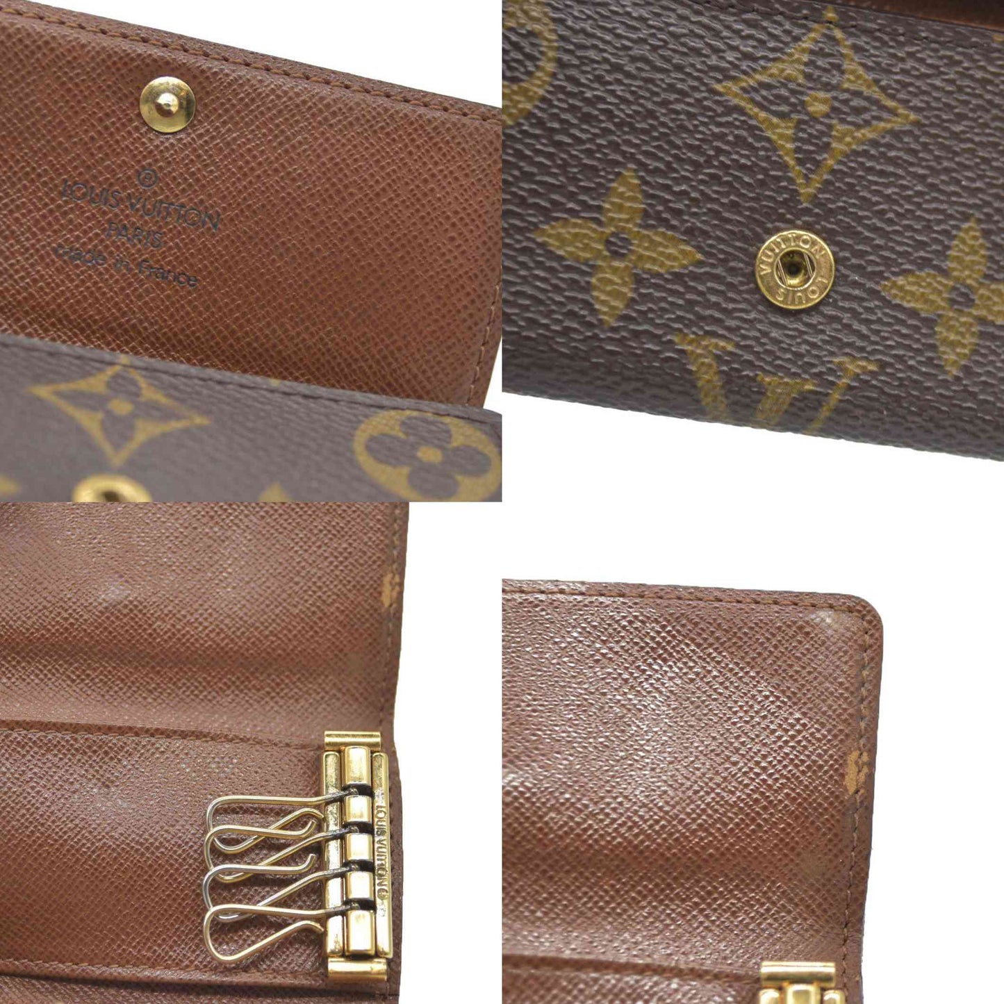 Louis Vuitton Monogram Multicles 4 Ring Key Case Brown RA0092