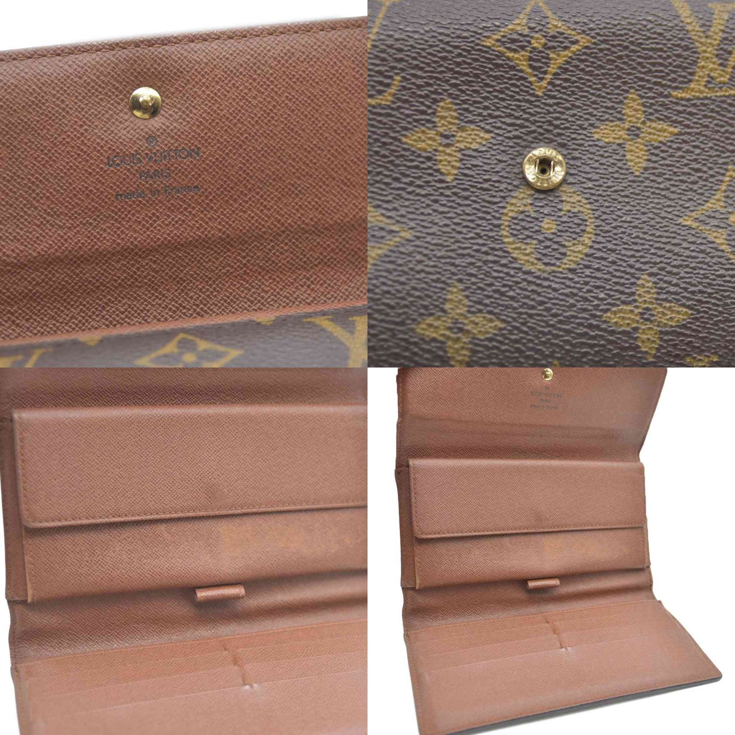 Louis Vuitton Monogram Porte Tresor International Trifold Long Wallet MB1023