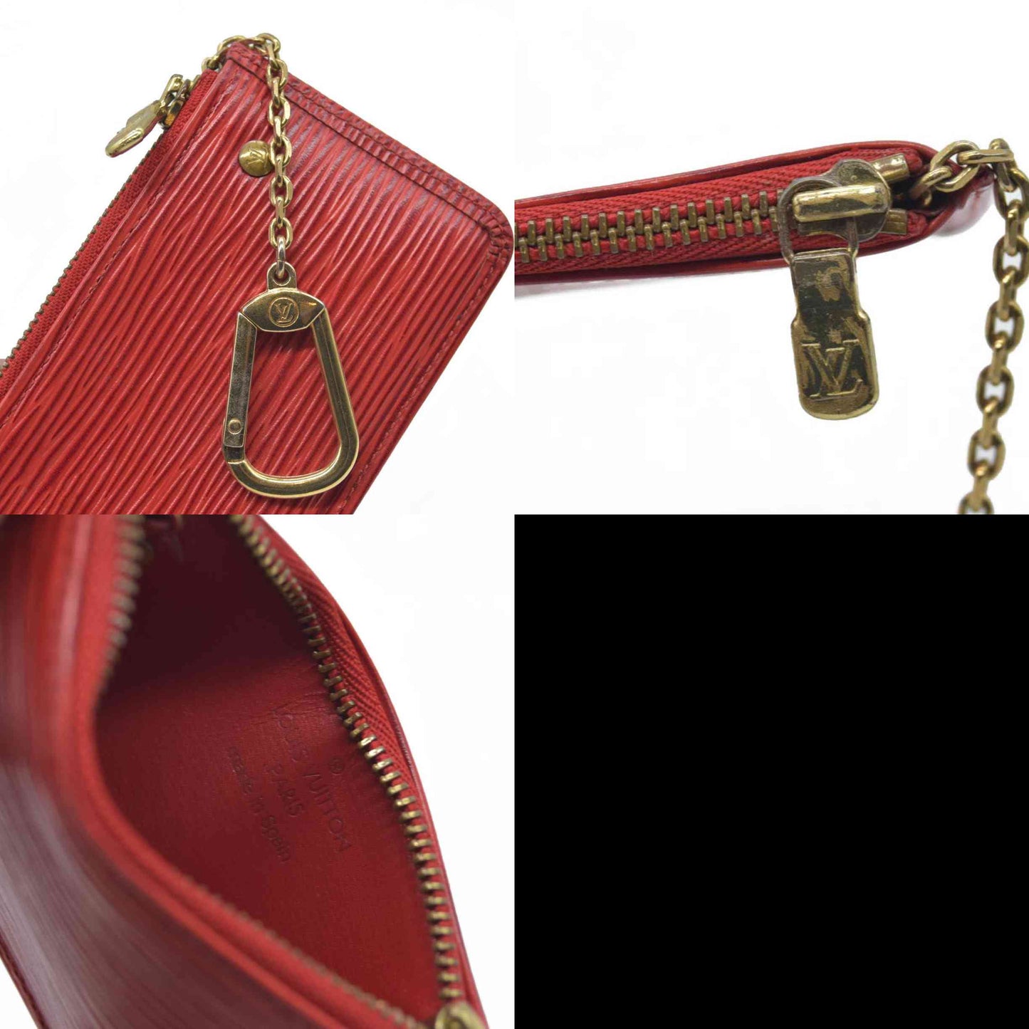 $465 Louis Vuitton Epi Key Pouch Red Leather CONSIGNMENT