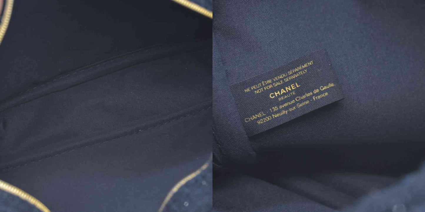 CHANEL EYES TO IMPRESS Cosmetic Pouch Navy Blue Shimmer